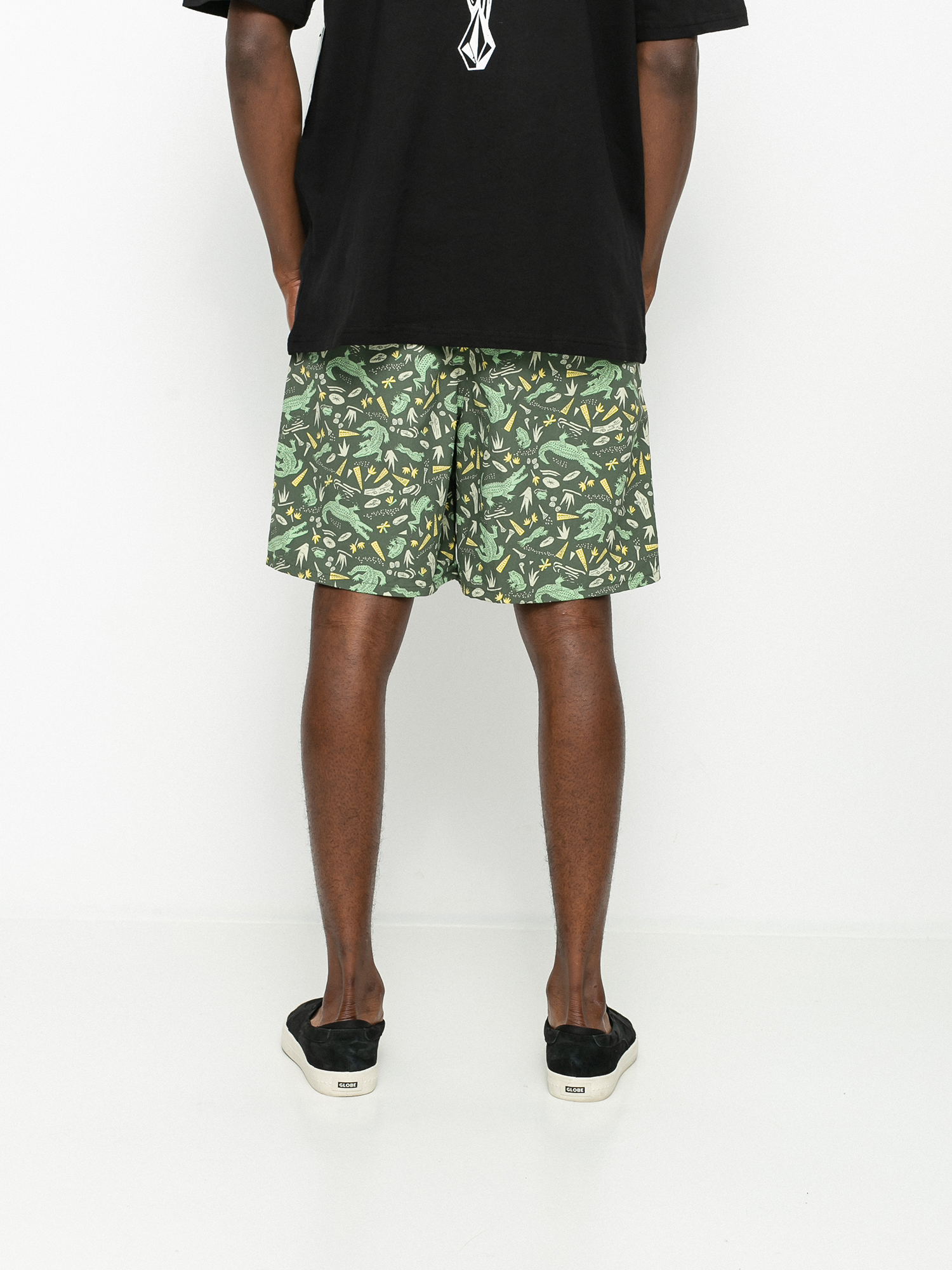 Patagonia Baggies Longs 7in Shorts (alligators and bullfrogs/kale green)