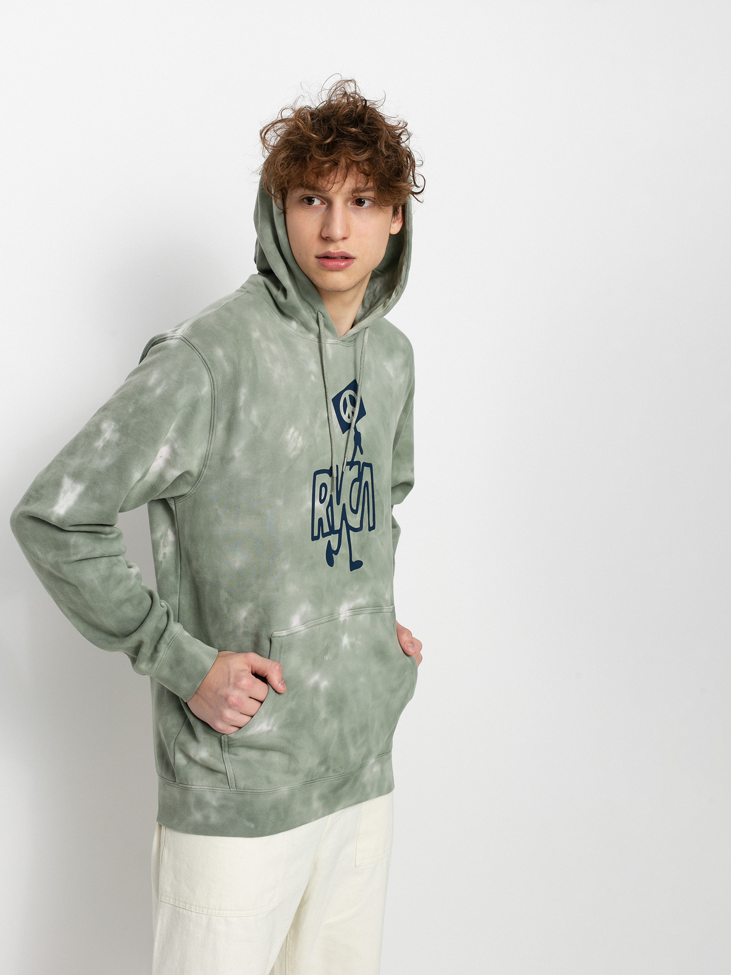RVCA Nearby Tie Dye HD Hoodie (green)