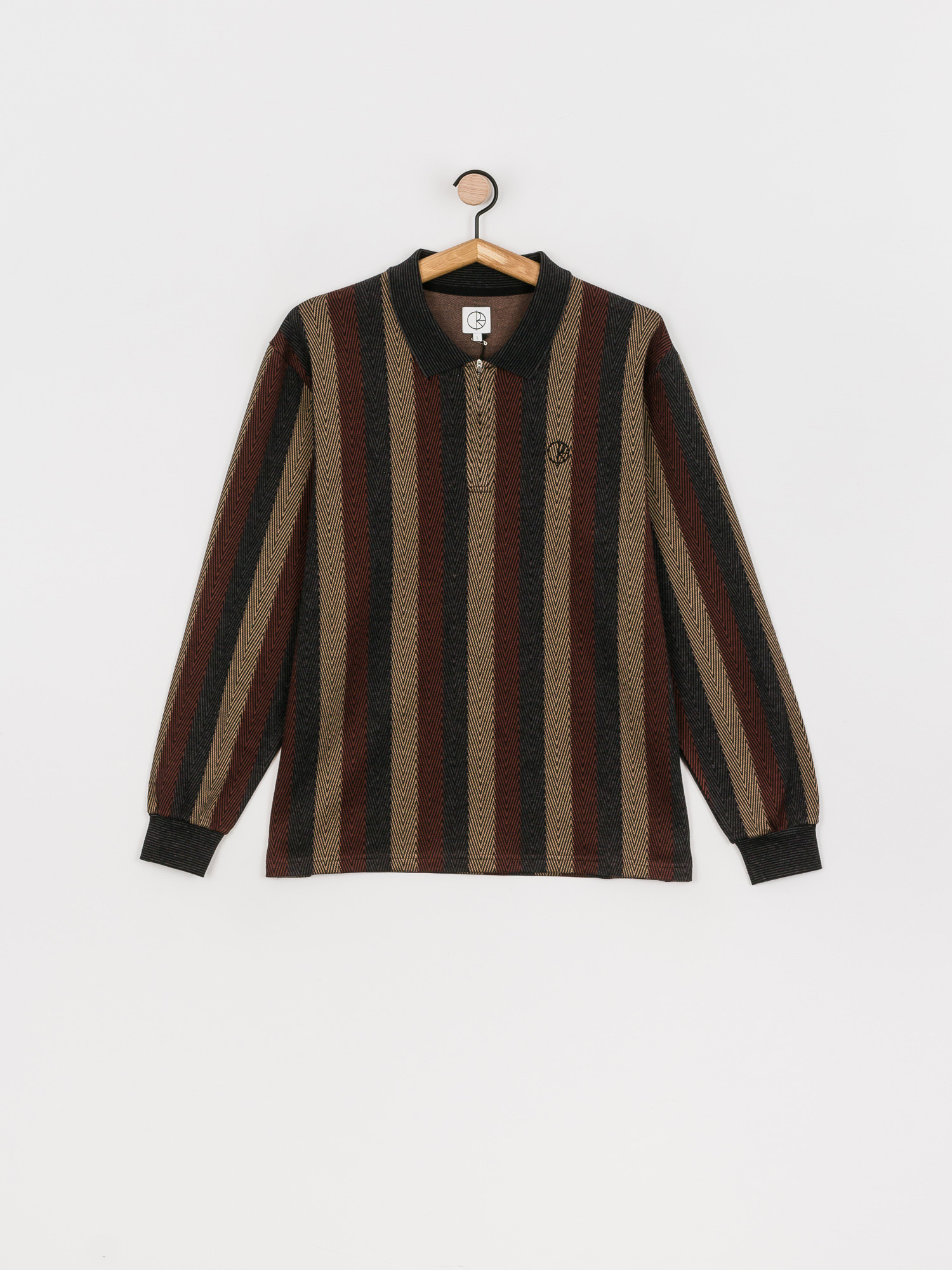 ポーラースケートJACQUES LONGSLEEVE POLO SHIRT Polar Skate Co. Jacques Polo Longsleeve Shirt - Grey Brown