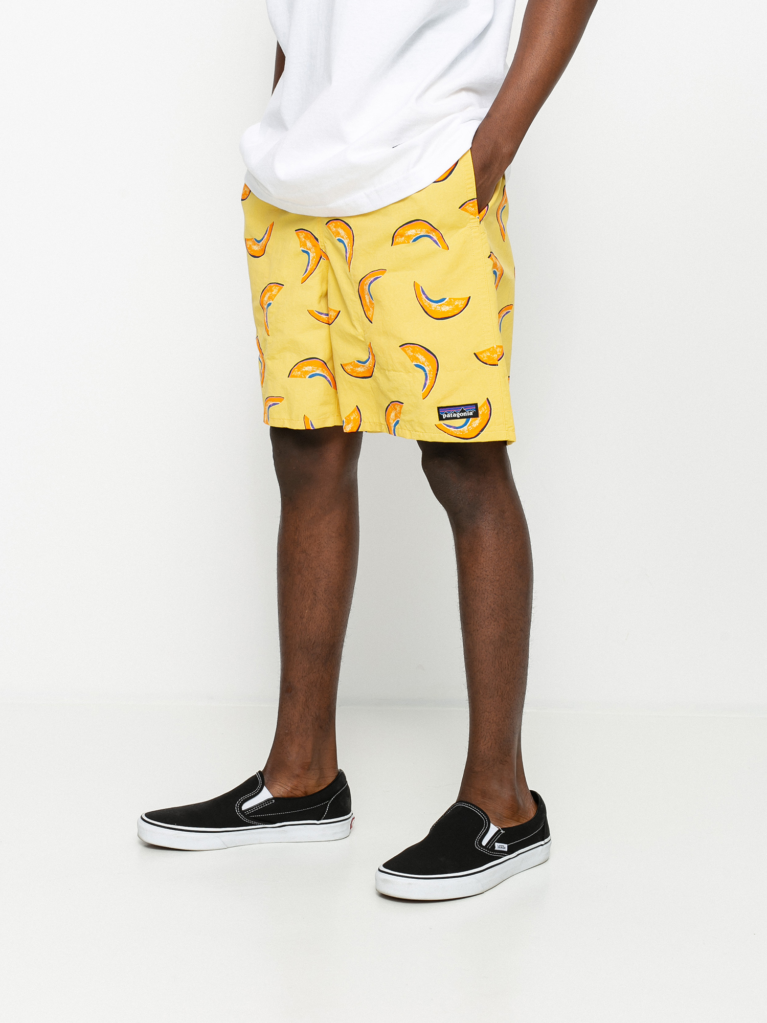 Patagonia Baggies Longs 7in Shorts (alligators and bullfrogs/kale green)