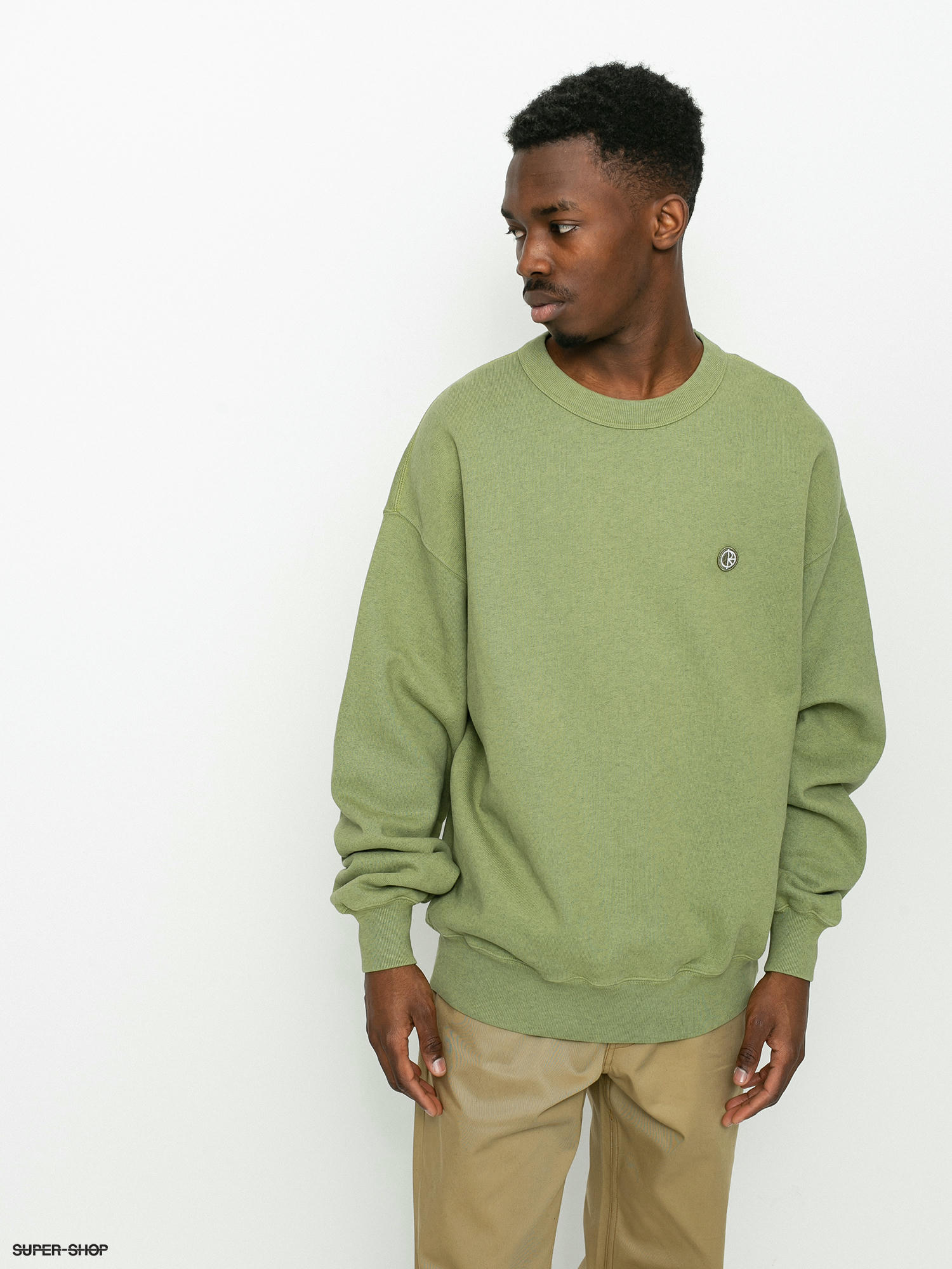 Polar Skate Patch Crewneck Sweatshirt (heather green)