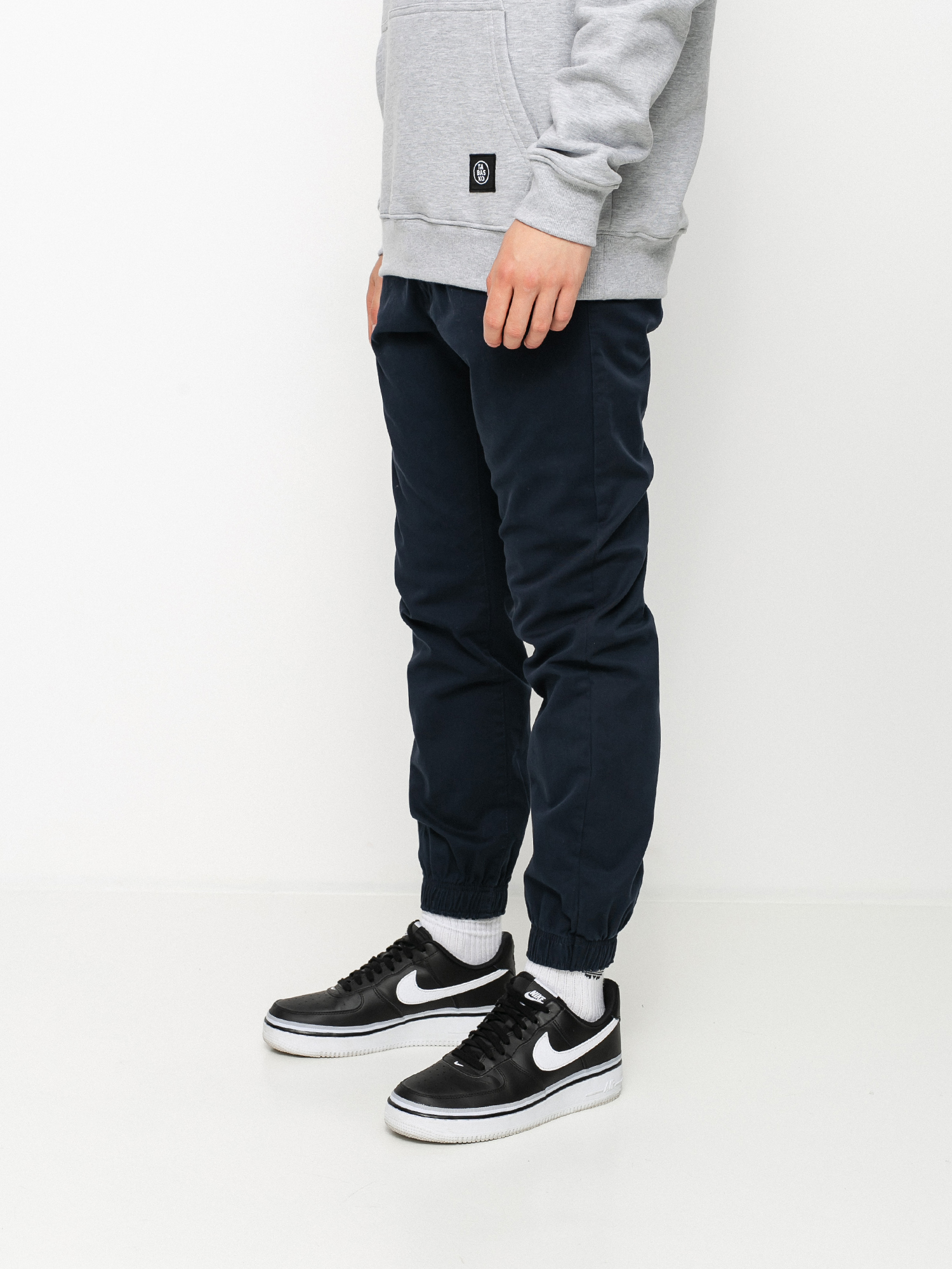 dark blue chino pants