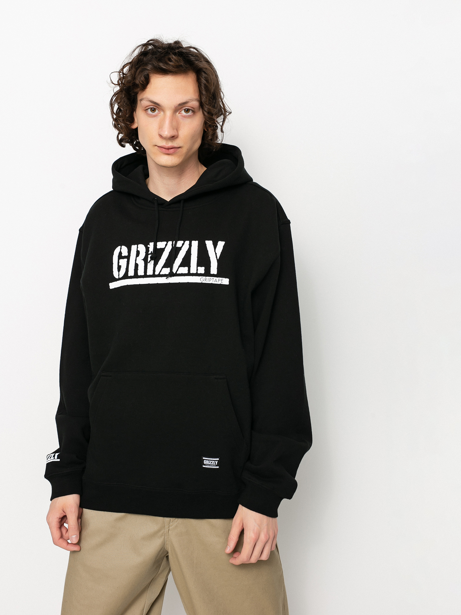 Grizzly Griptape OG Stamp HD Hoodie (black/white)