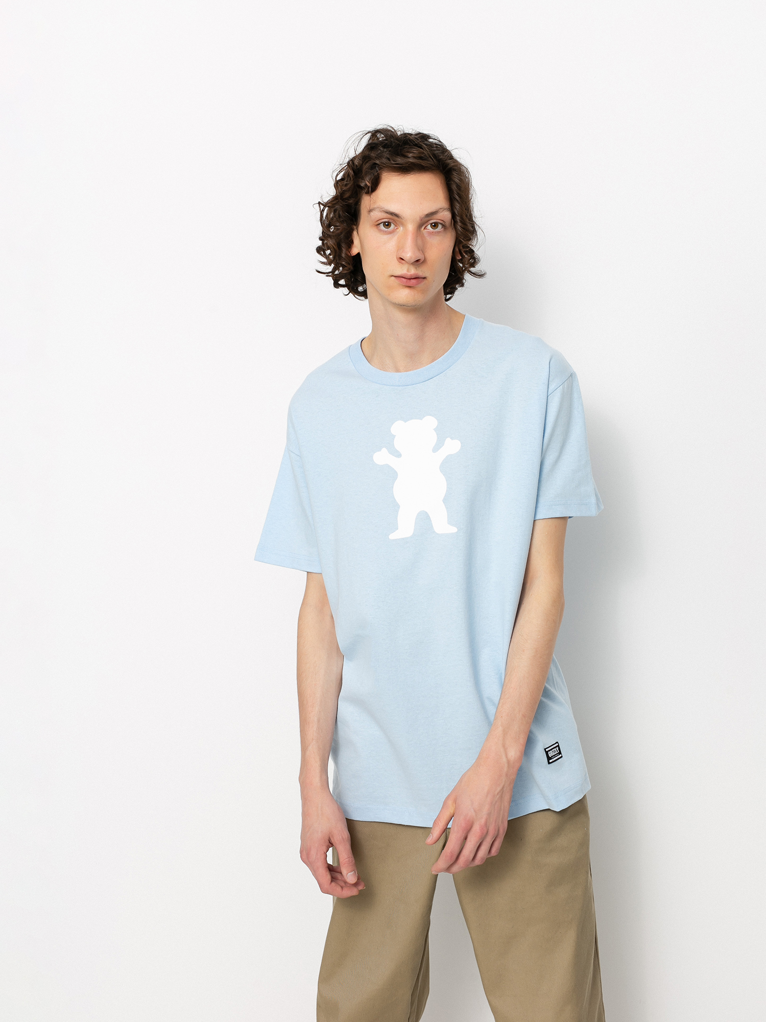 Grizzly Griptape OG Bear T-shirt (powder blue/white)