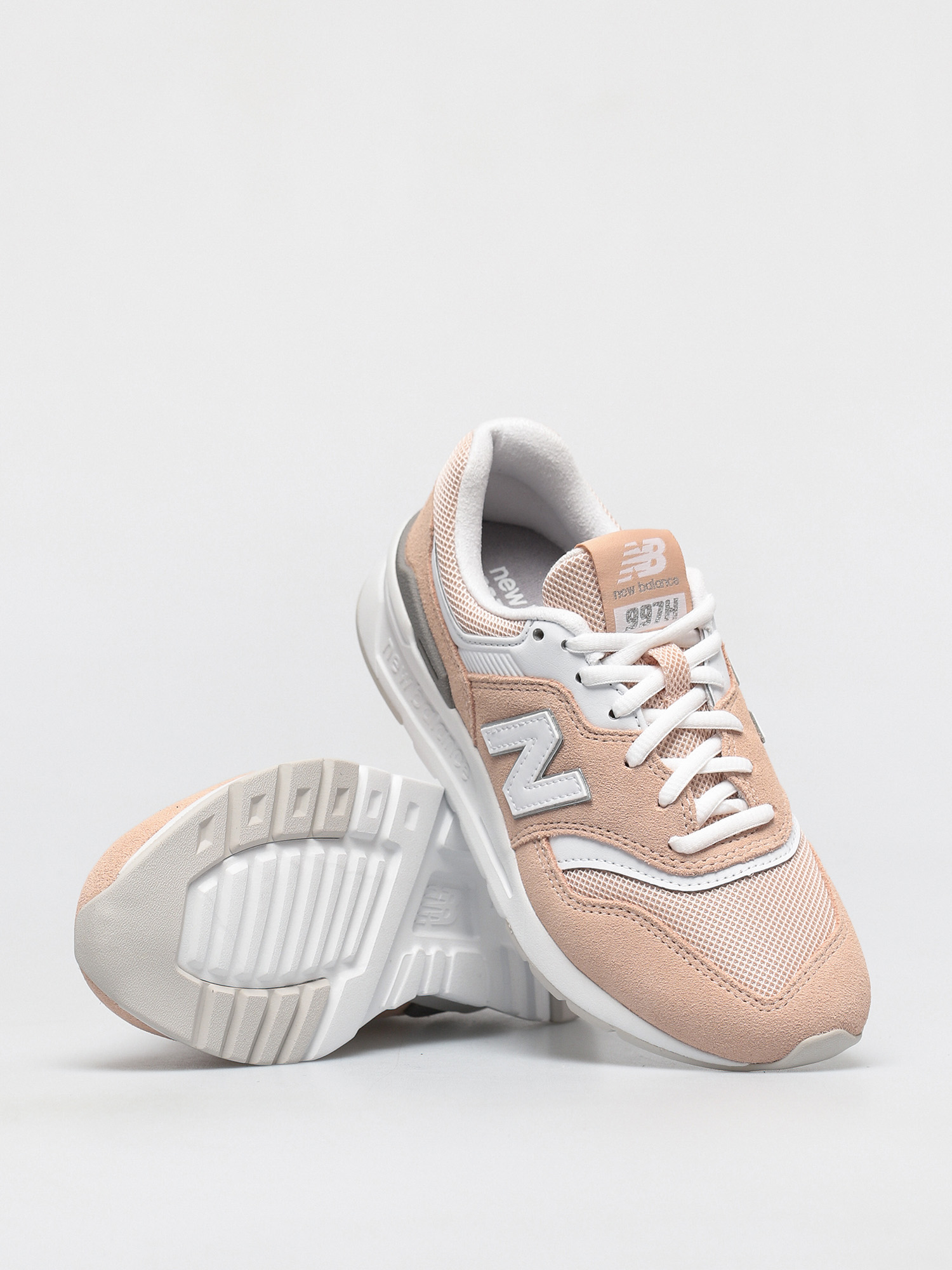 new balance 997 pink and white trainers