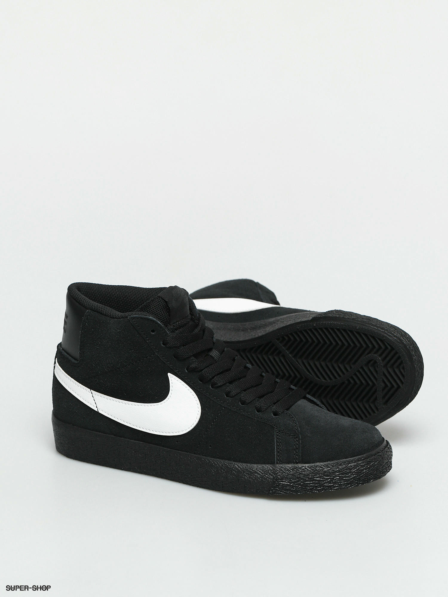 plain black and white nikes