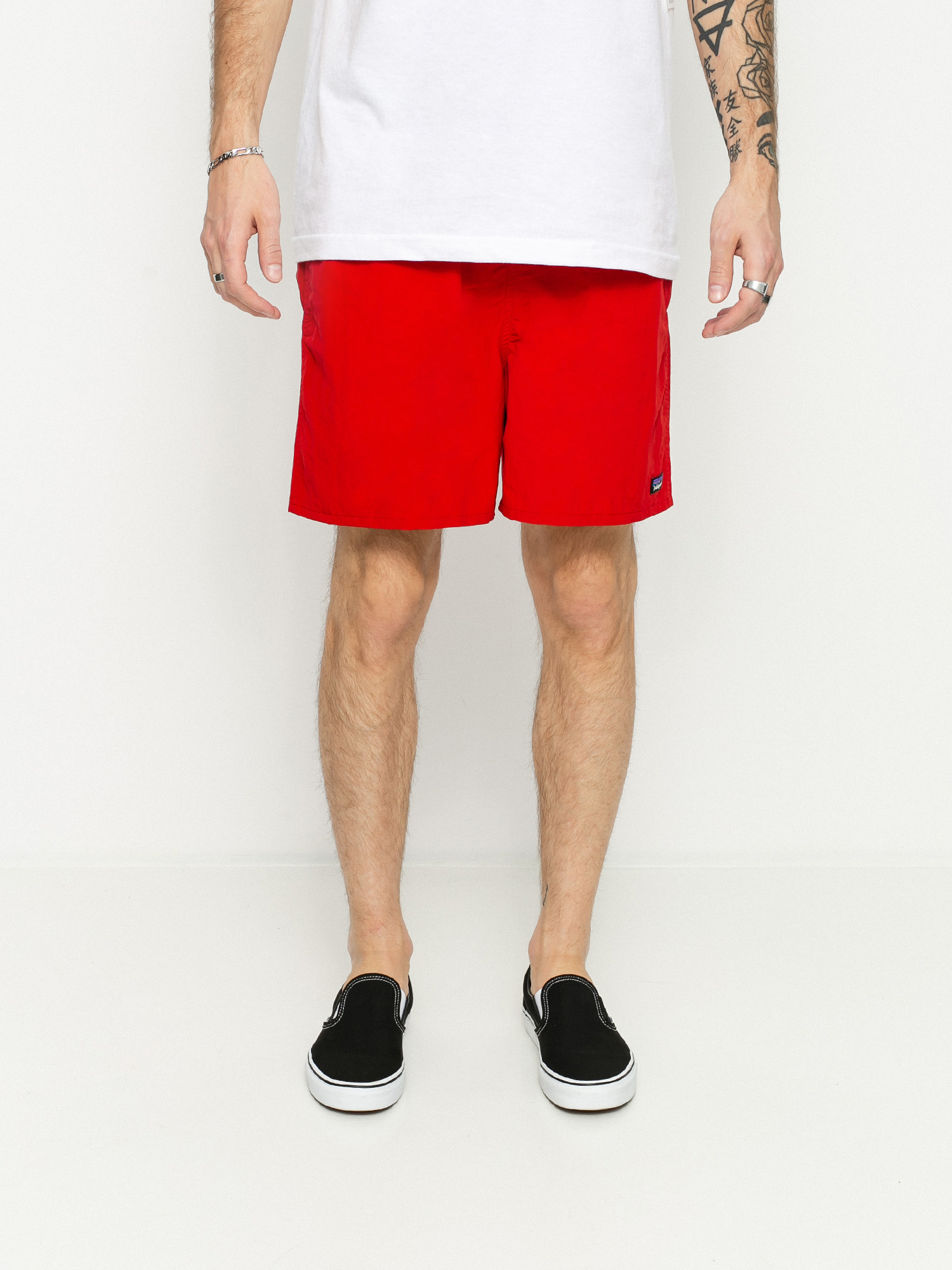 patagonia baggies fire red