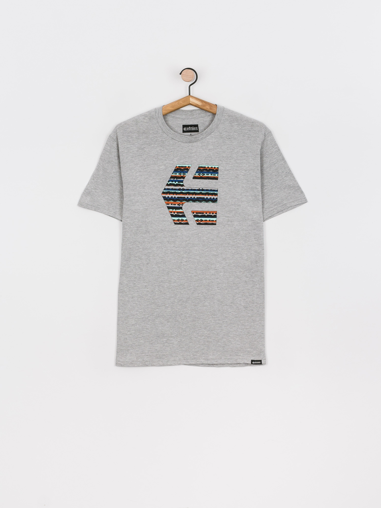 Etnies Icon Print T Shirt Grey Blue