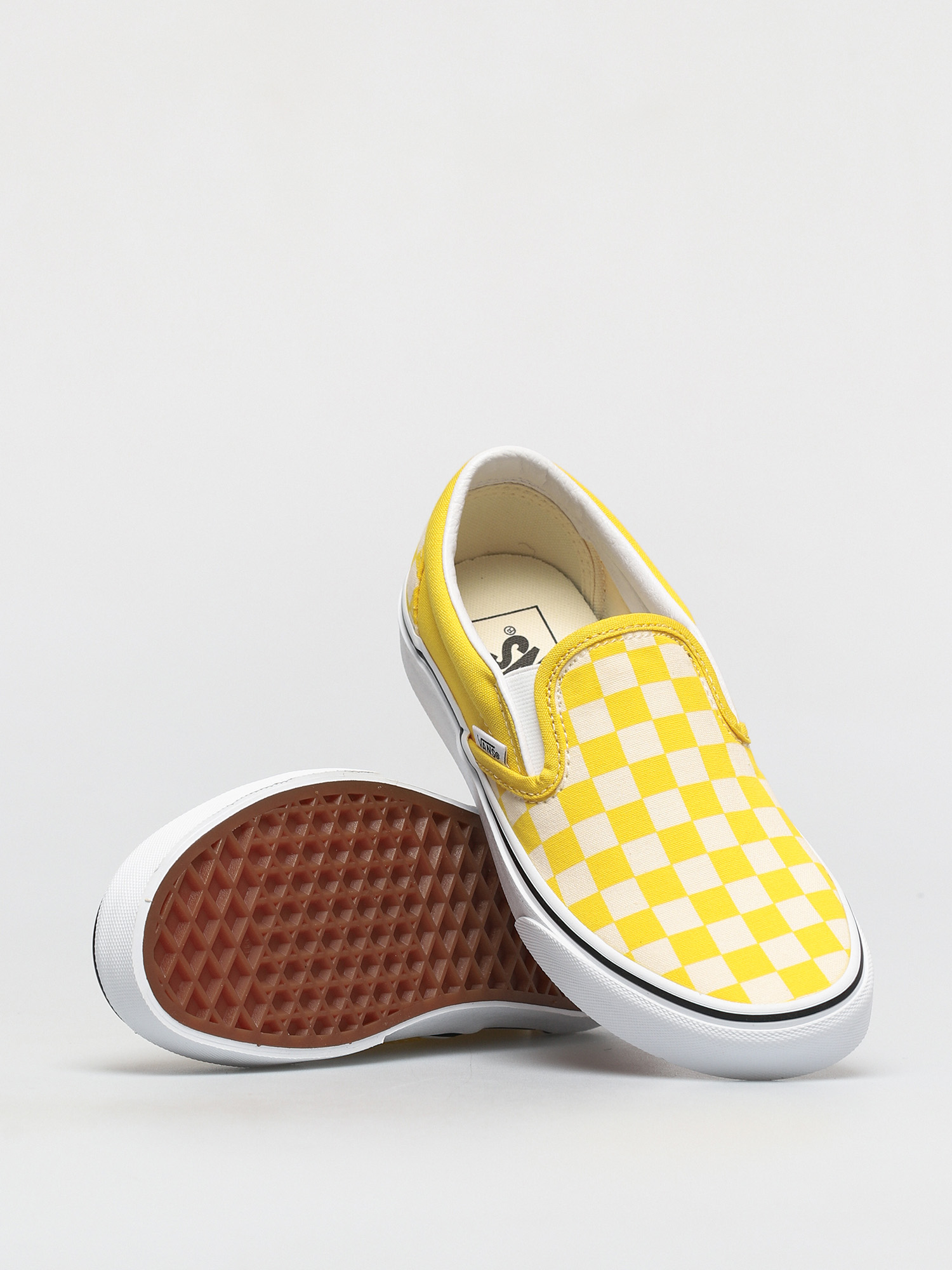 Vans Classic Slip On Shoes (checkerboard cyber yellow/true white)