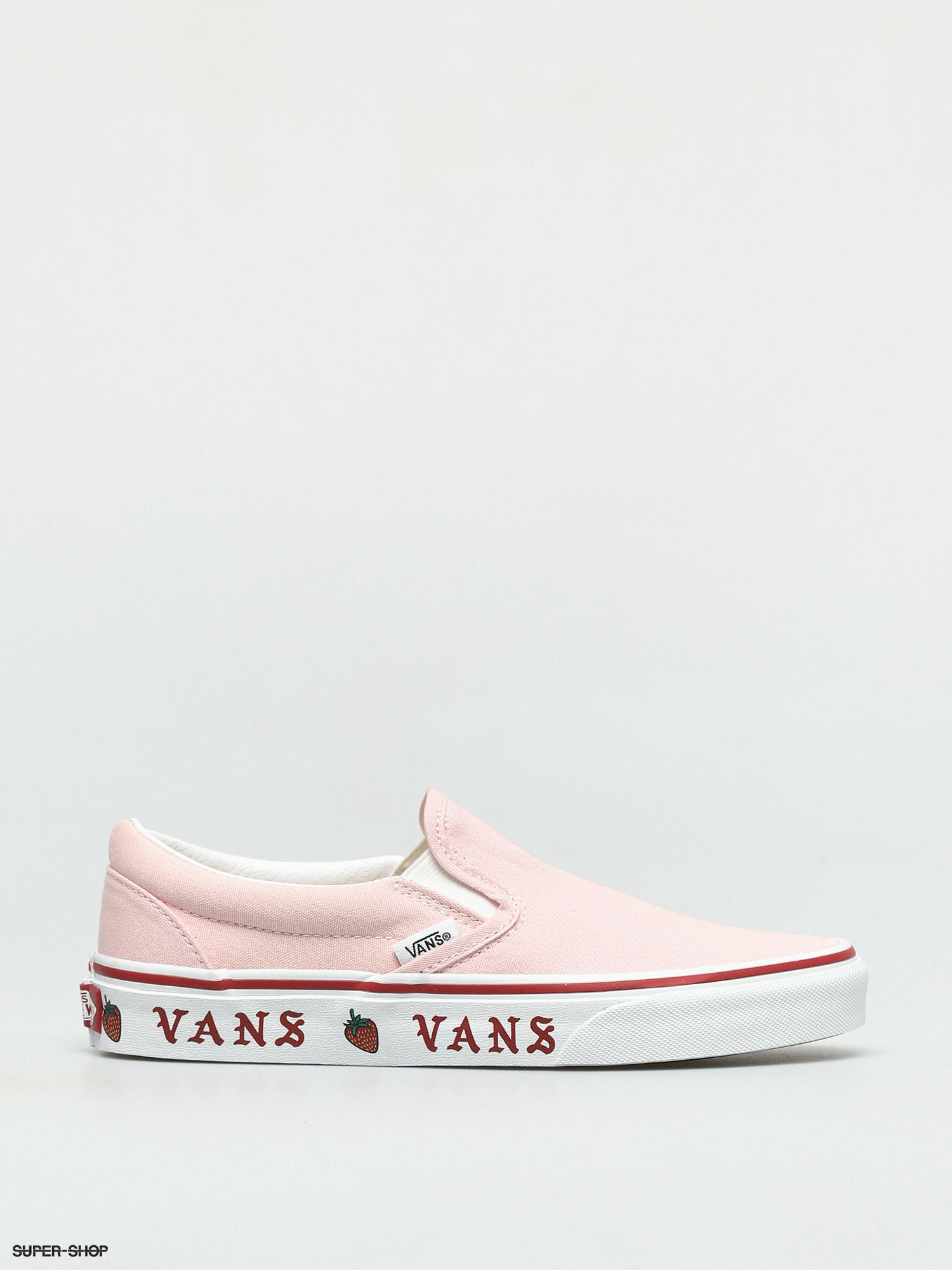 Vans Slip On Shoes (sidewall print blushing bride/strawberry)