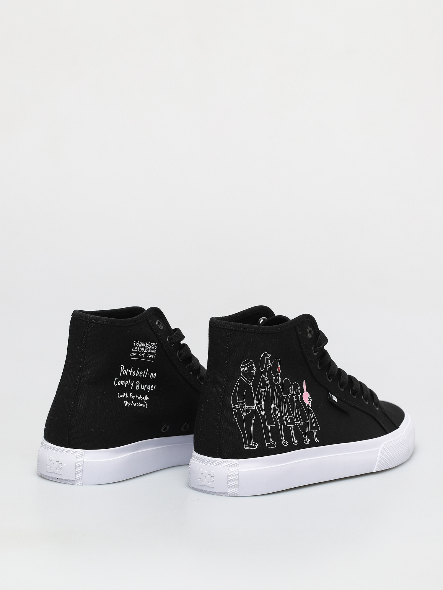 DC X BB Bobs Burgers Manual Hi Shoes (black/white/pink)