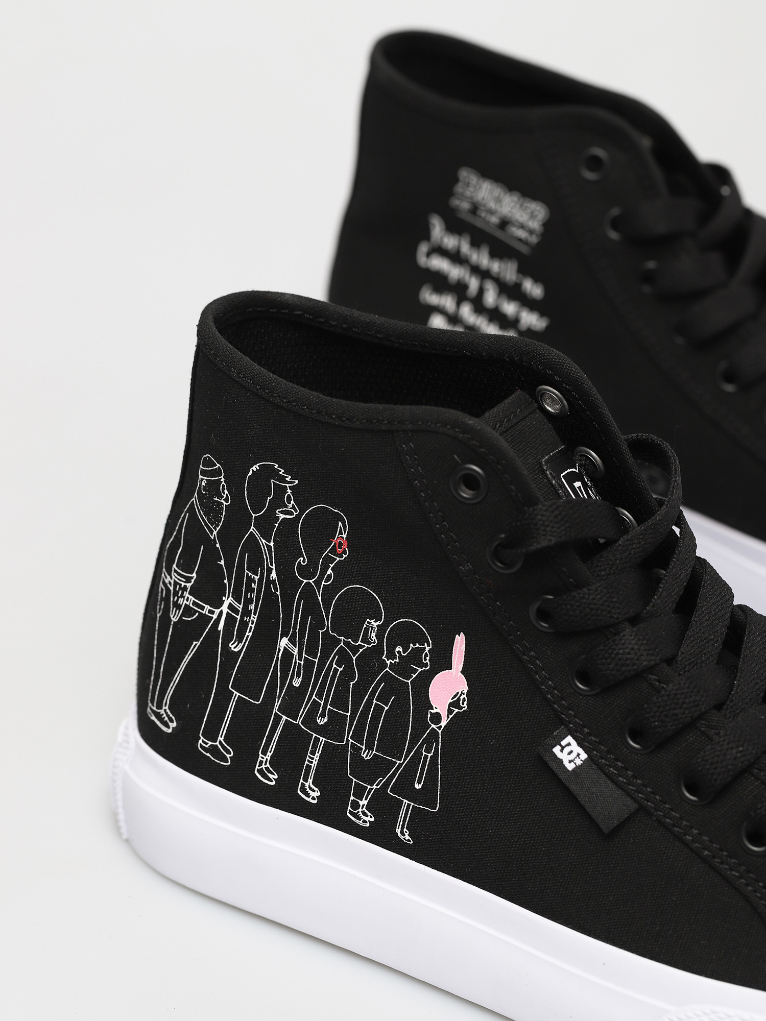 DC X BB Bobs Burgers Manual Hi Shoes (black/white/pink)