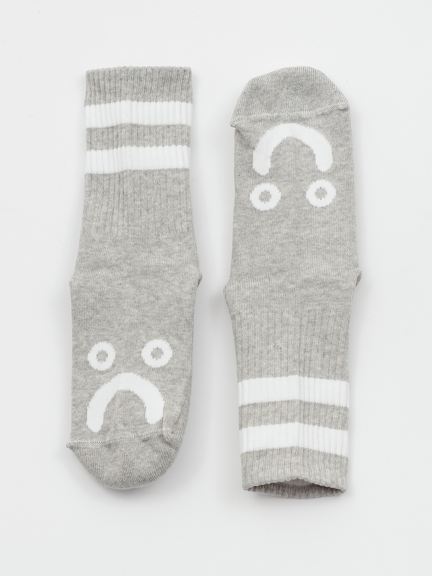 Polar Skate Happy Sad Socks (heather grey)
