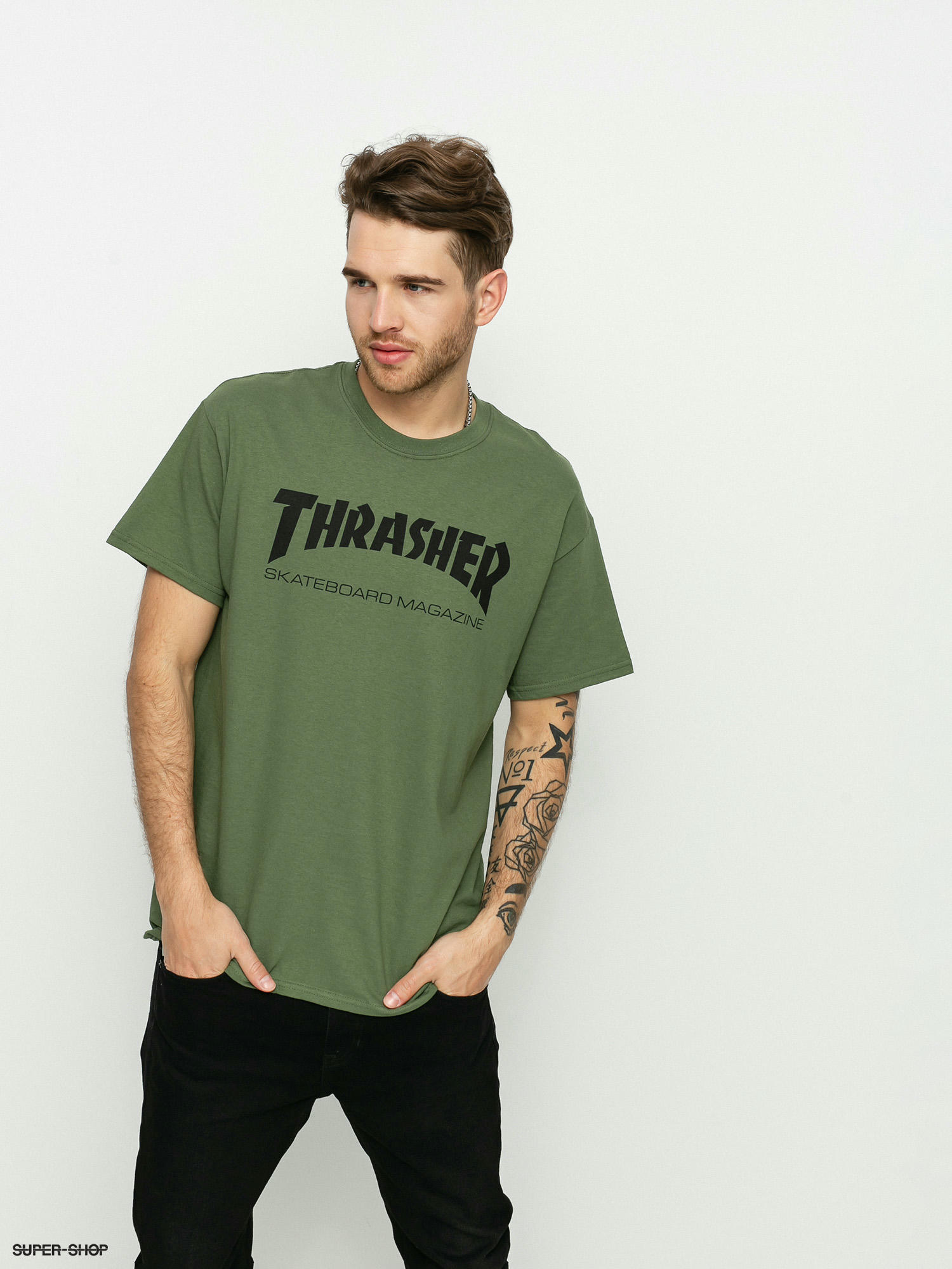 Thrasher T-shirt Skate Mag (military green)