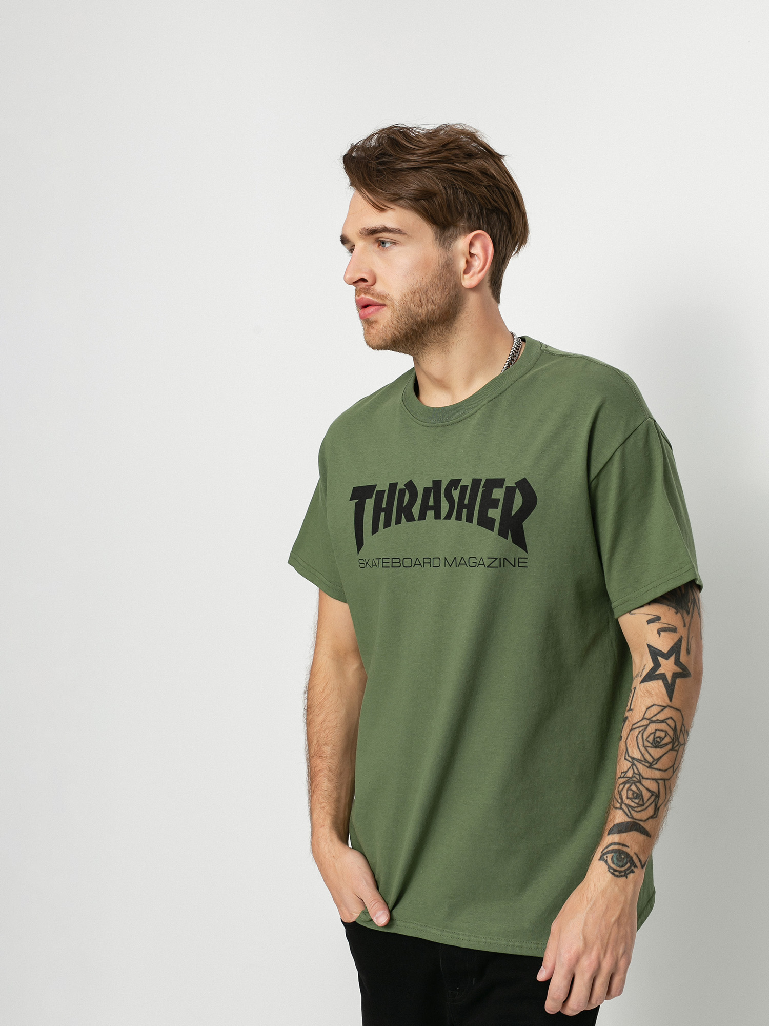 Thrasher T-shirt Skate Mag (military green)