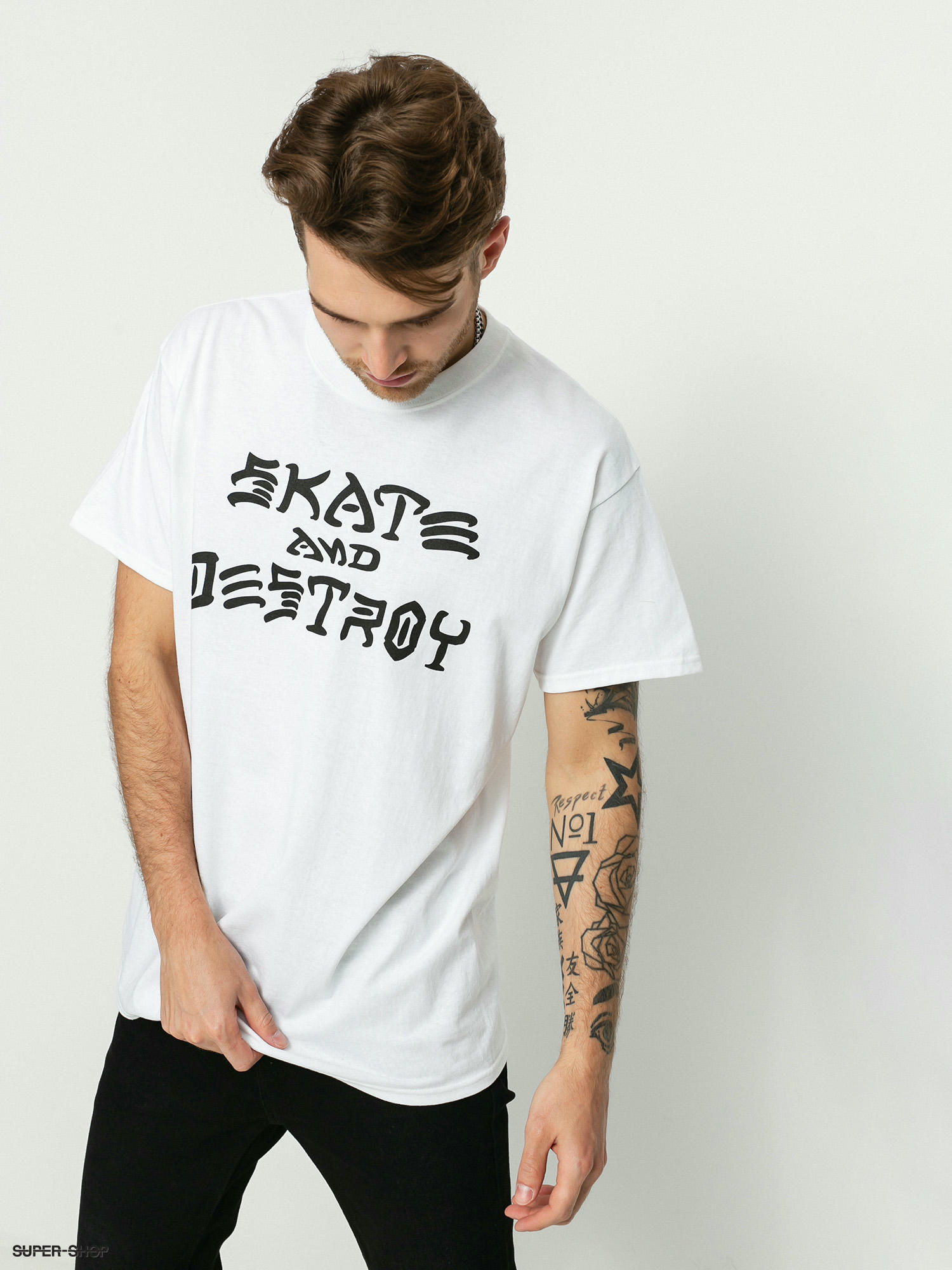 Thrasher T-shirt Skate And Destroy (white)