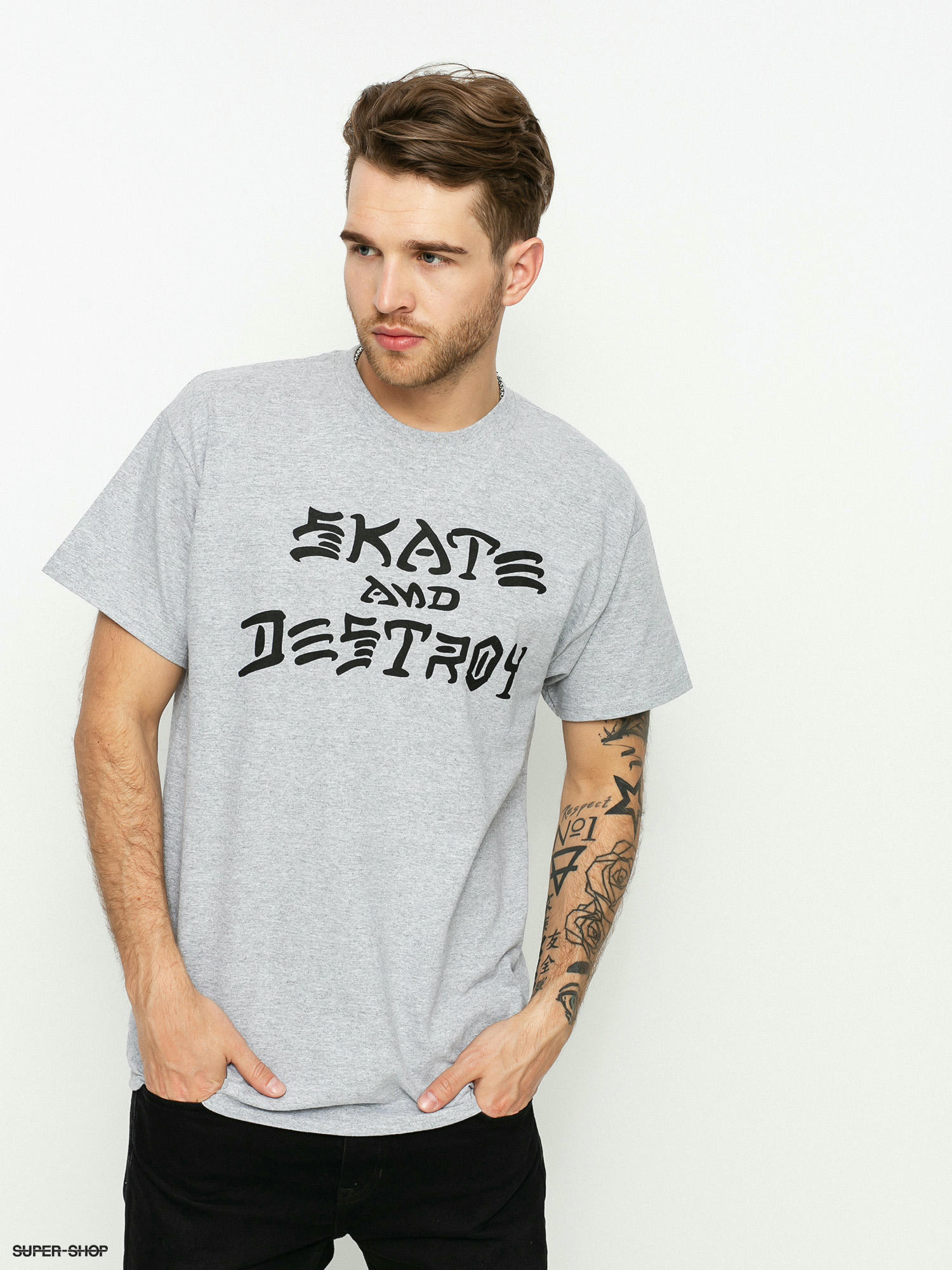 Thrasher T-shirt Skate And Destroy (grey)