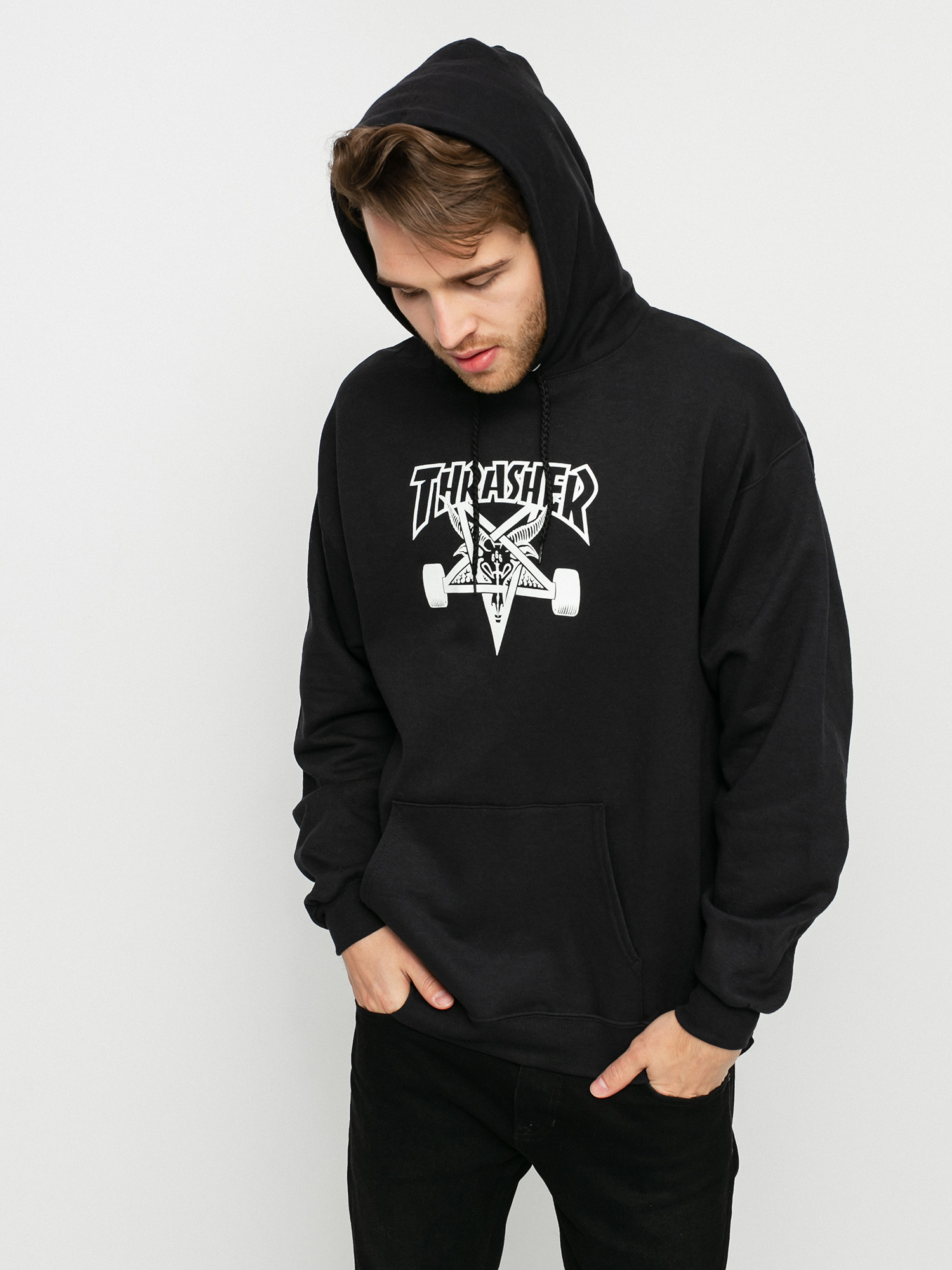 Thrasher Hoodie Skate Goat HD (black/white)