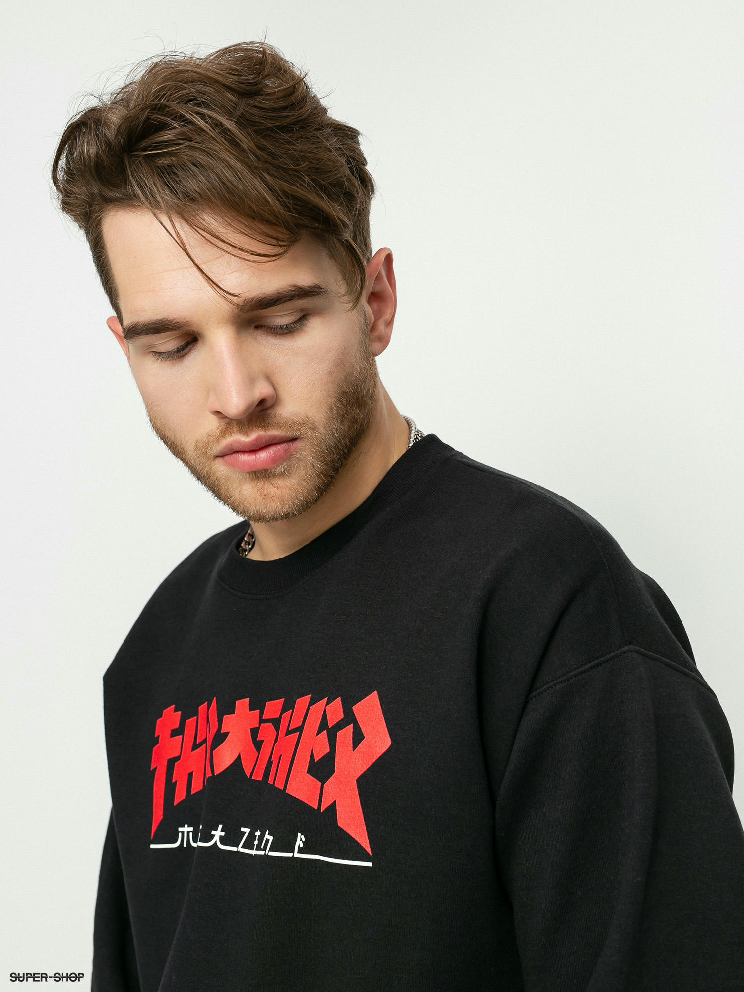 Black 2024 thrasher crewneck