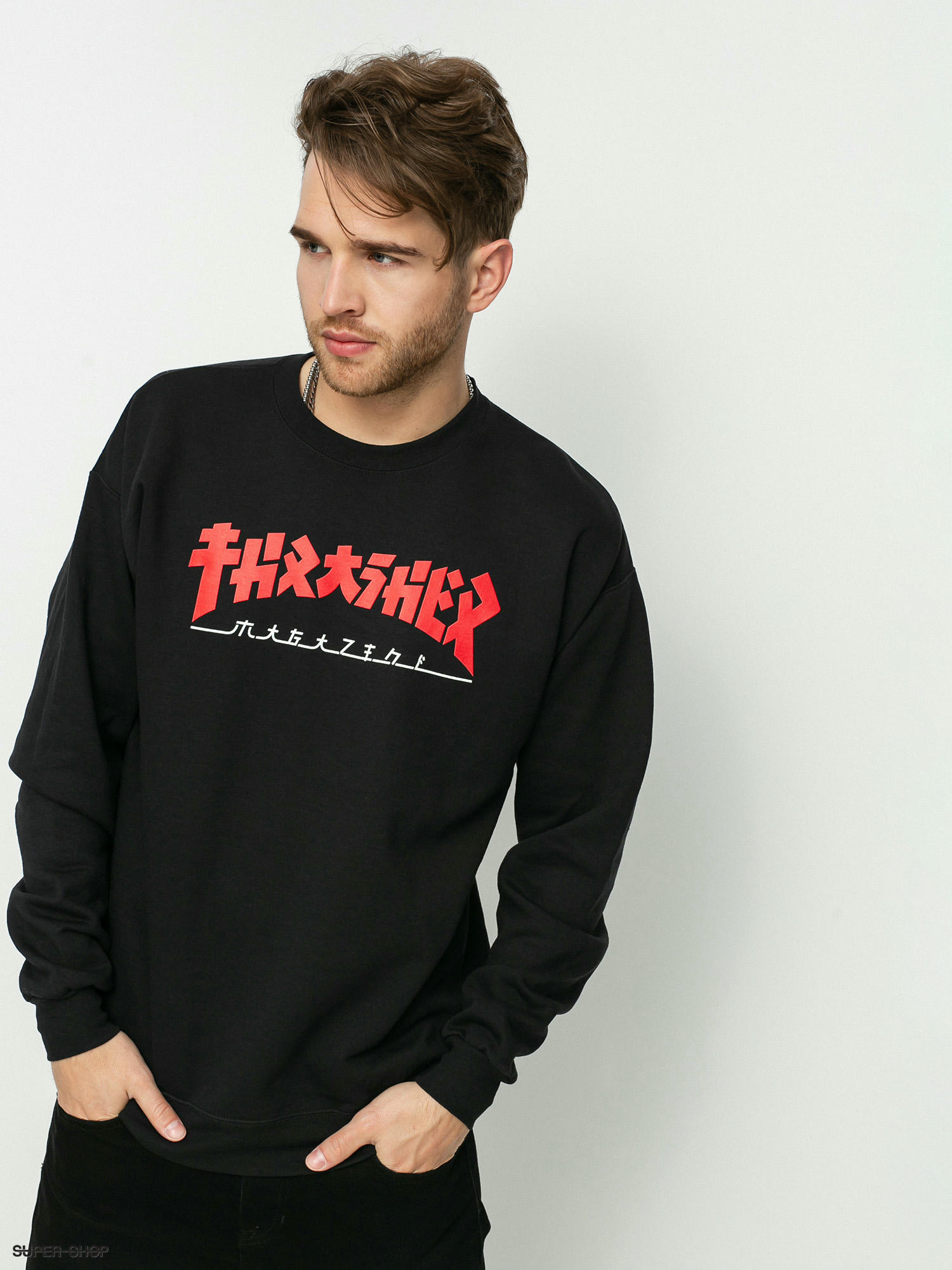 Thrasher Godzilla Crew Sweatshirt black