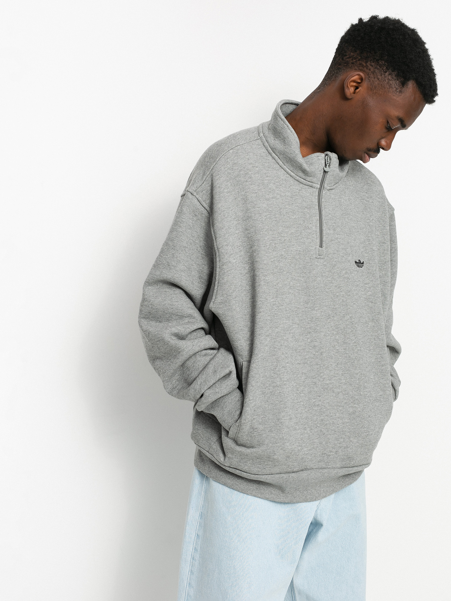 adidas H Shmoo 1/4 Zip Sweatshirt (corhtr/black)