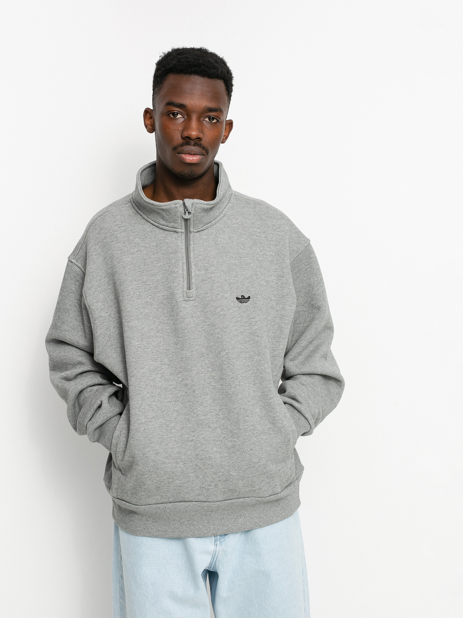 adidas H Shmoo 1/4 Zip Sweatshirt (corhtr/black)