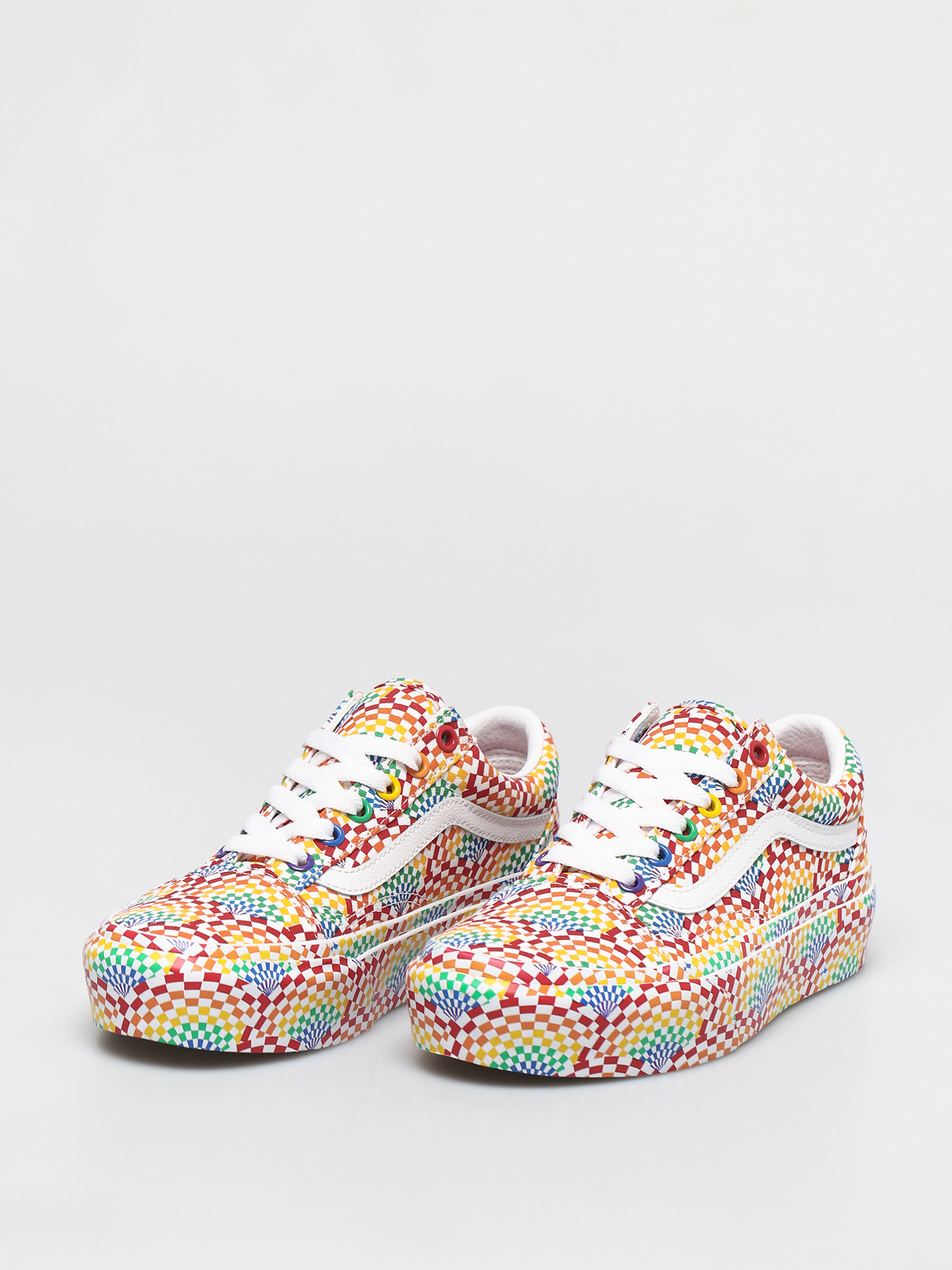 Vans Old Skool Platform Schuhe (pride multi/true white)