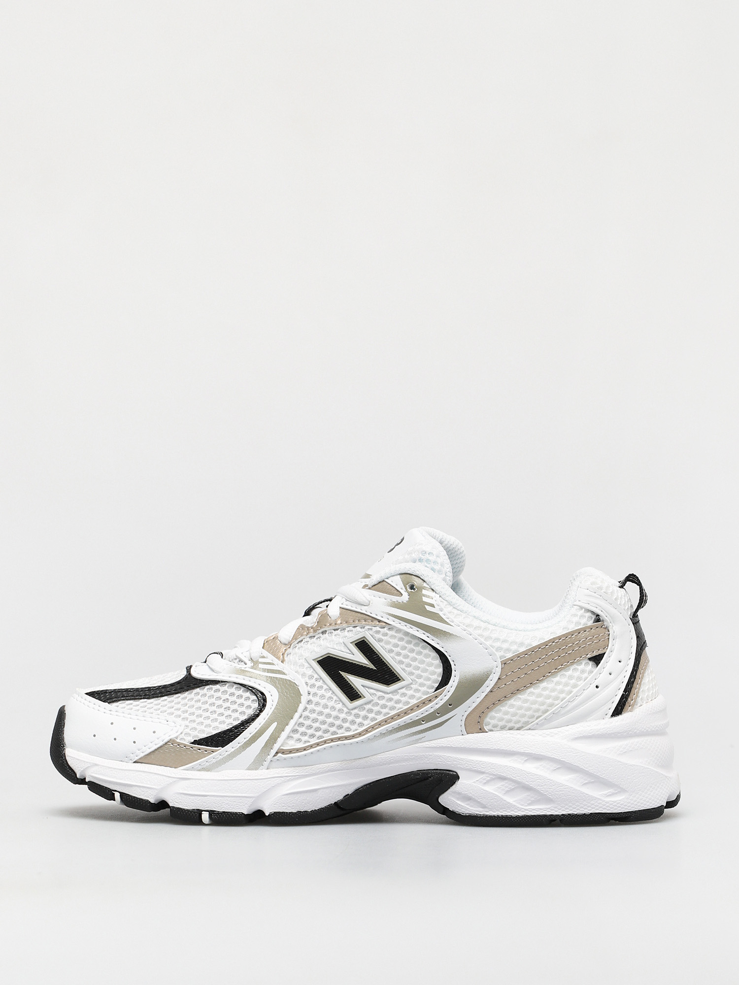 new balance 530 white and gold