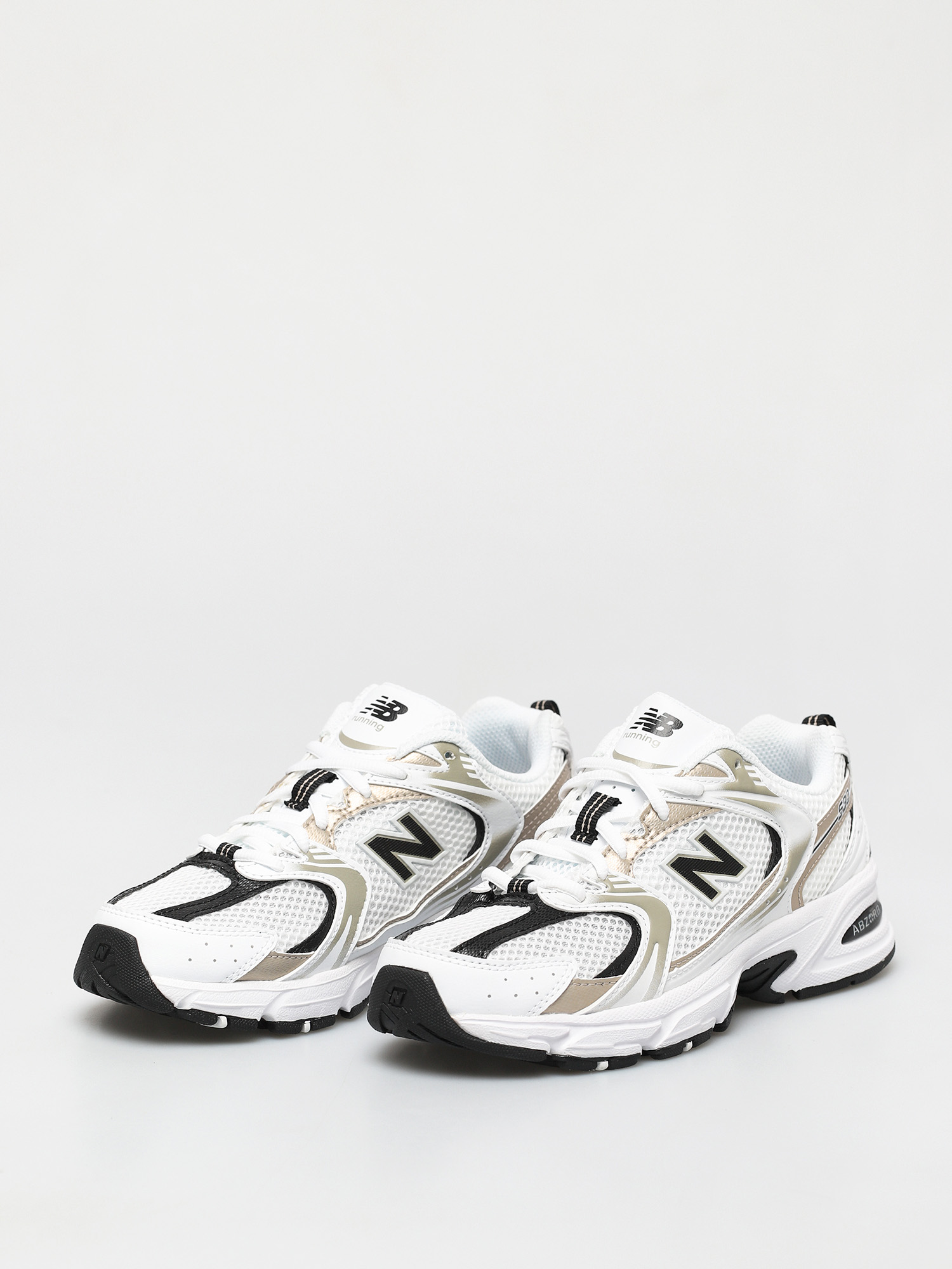 new balance 530 white and gold