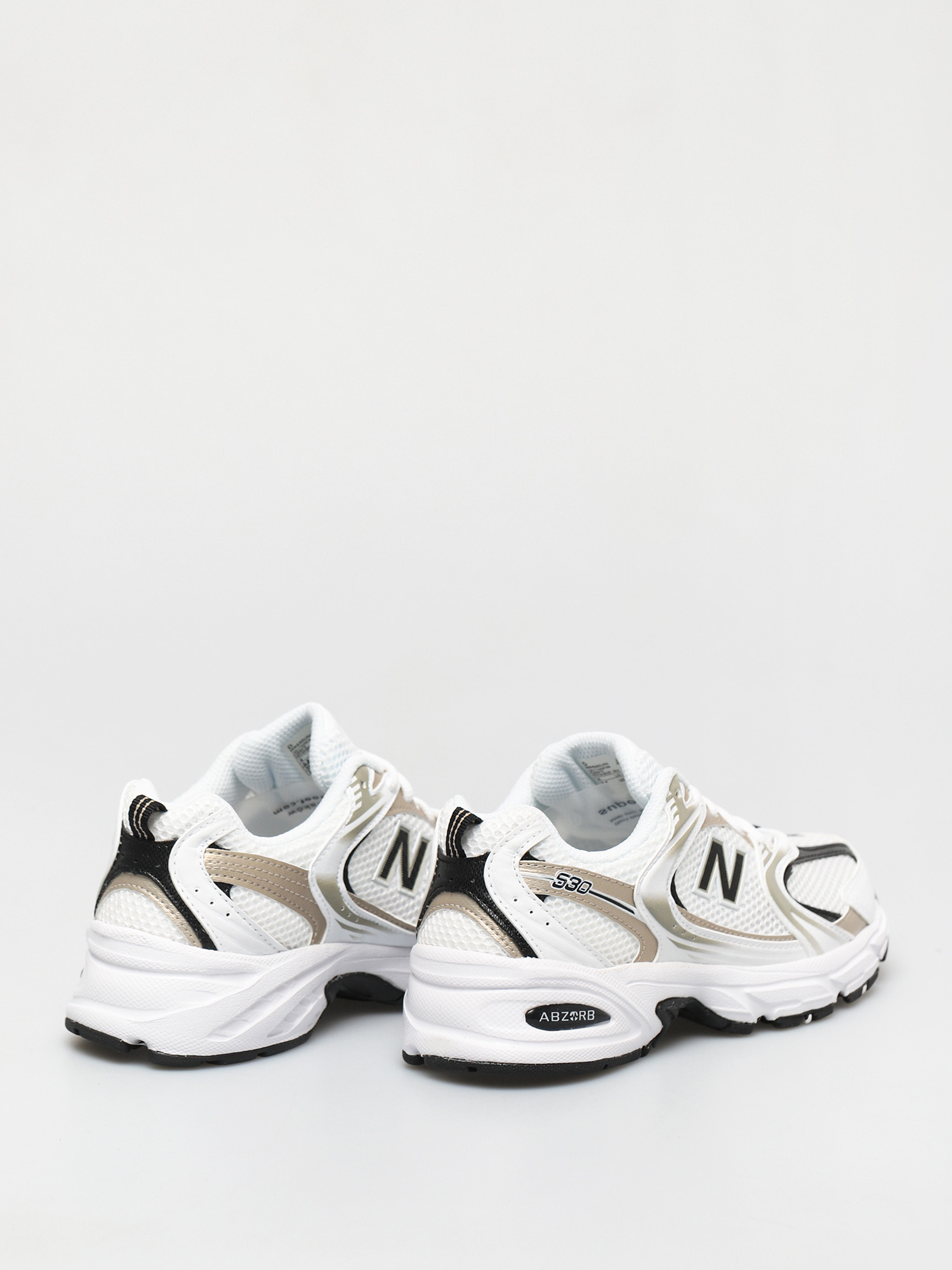 new balance 530 white and gold