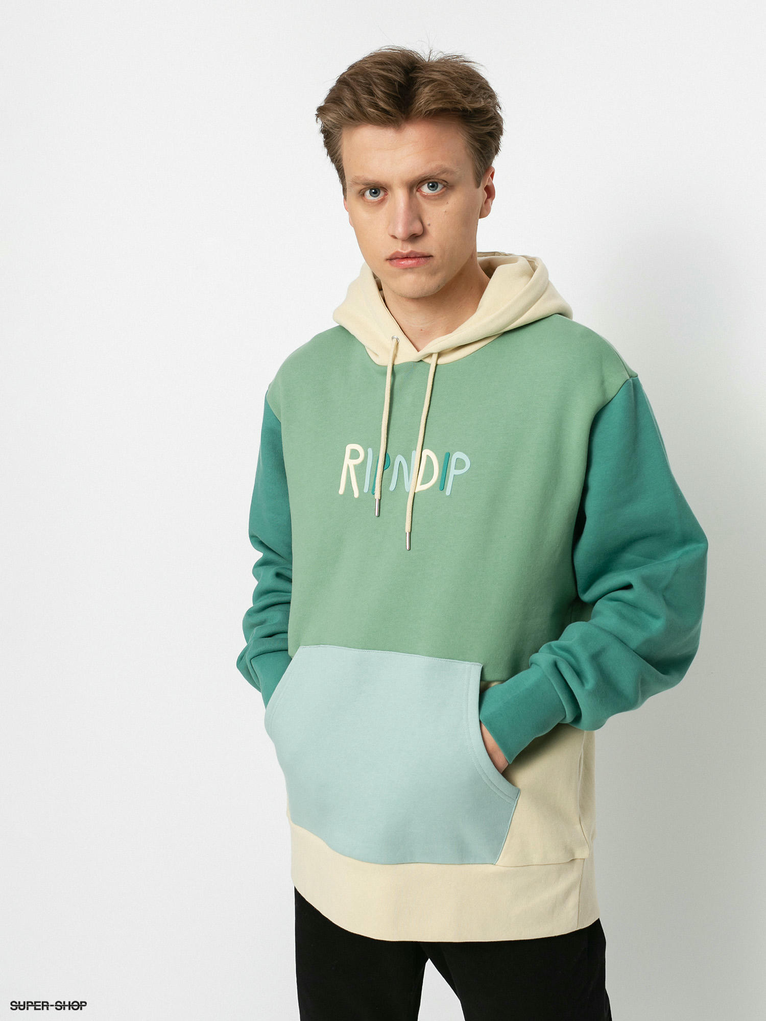 RipNDip Color Block Rubber Logo HD Hoodie multi