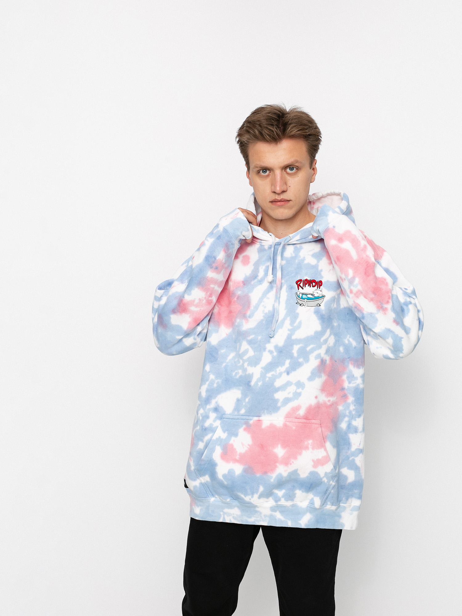 RipNDip Bath Time HD Hoodie - blue (periwinkle & pink tie dye)