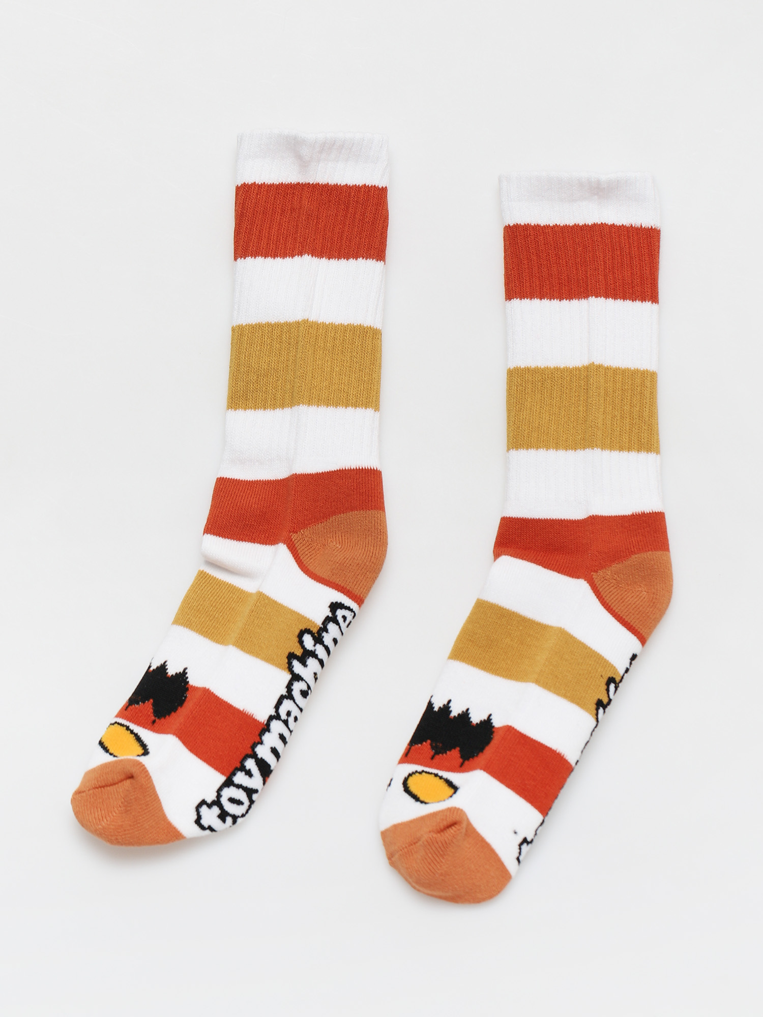 Toy Machine Monster Big Stripe Socken (white/brown)