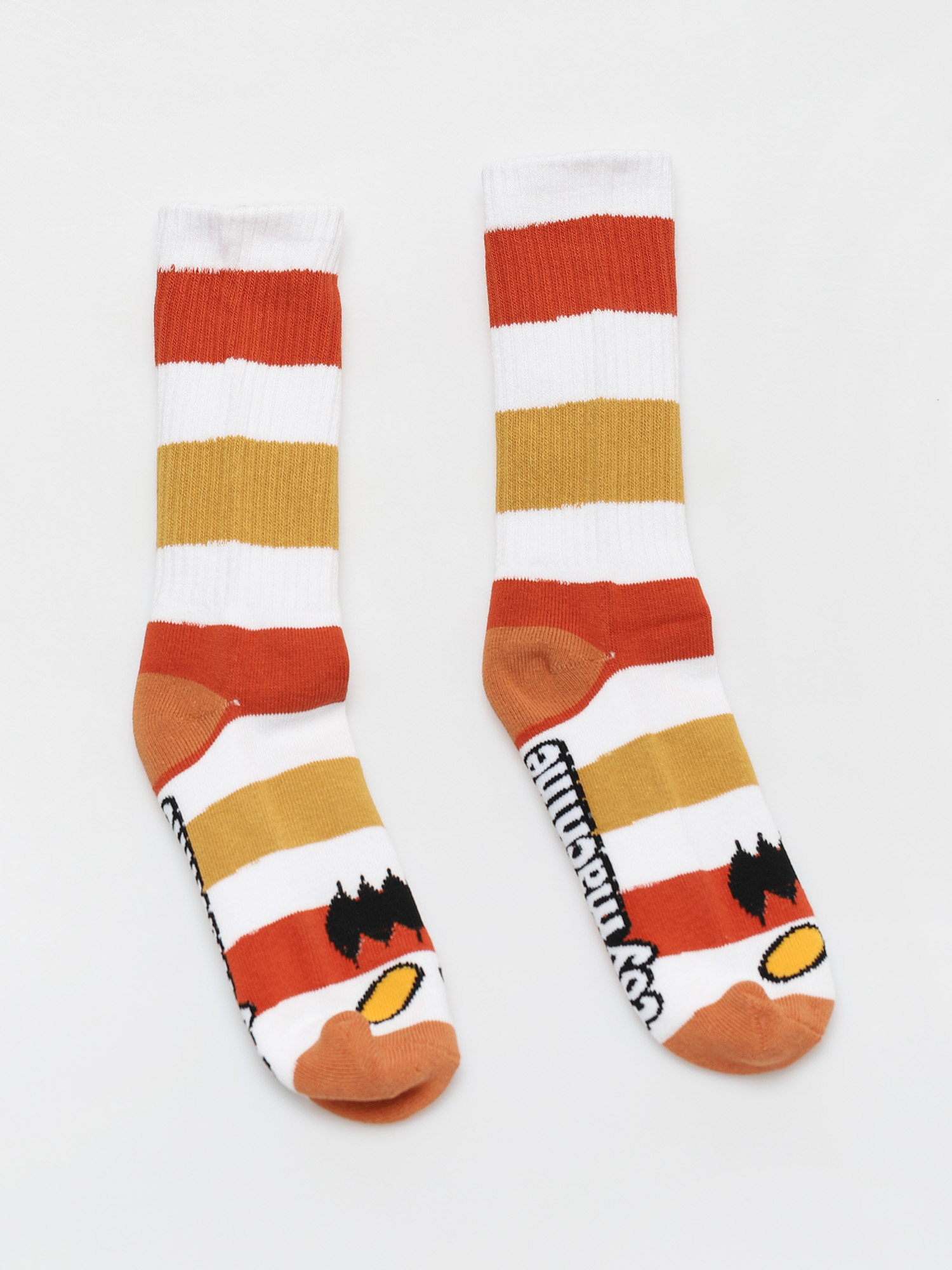 Toy Machine Monster Big Stripe Socks (white/brown)