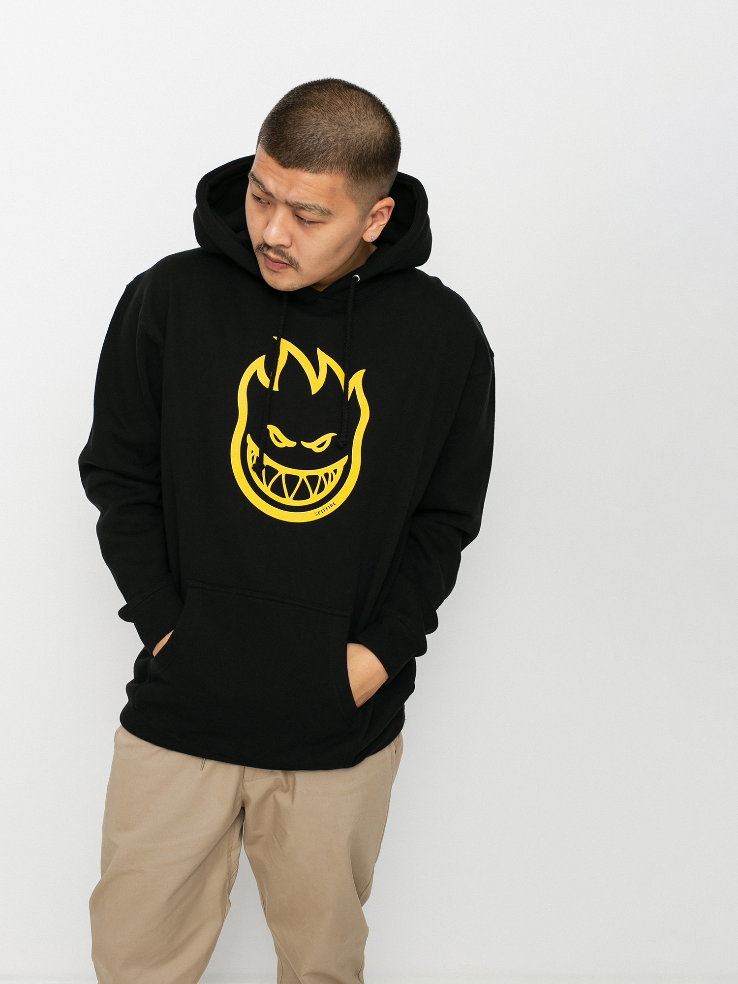 Spitfire Big Head HD Hoodie (black/yellow)