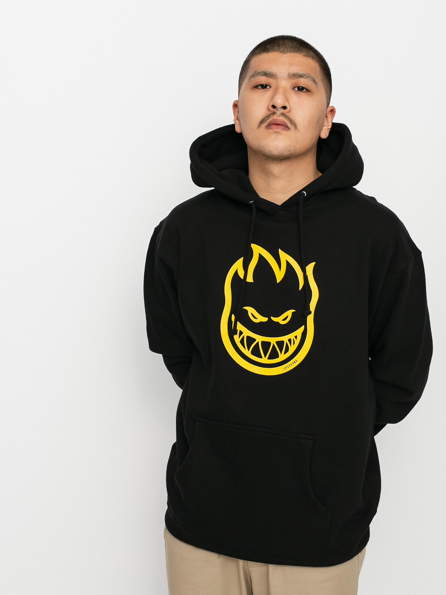 Spitfire Big Head HD Hoodie (black/yellow)