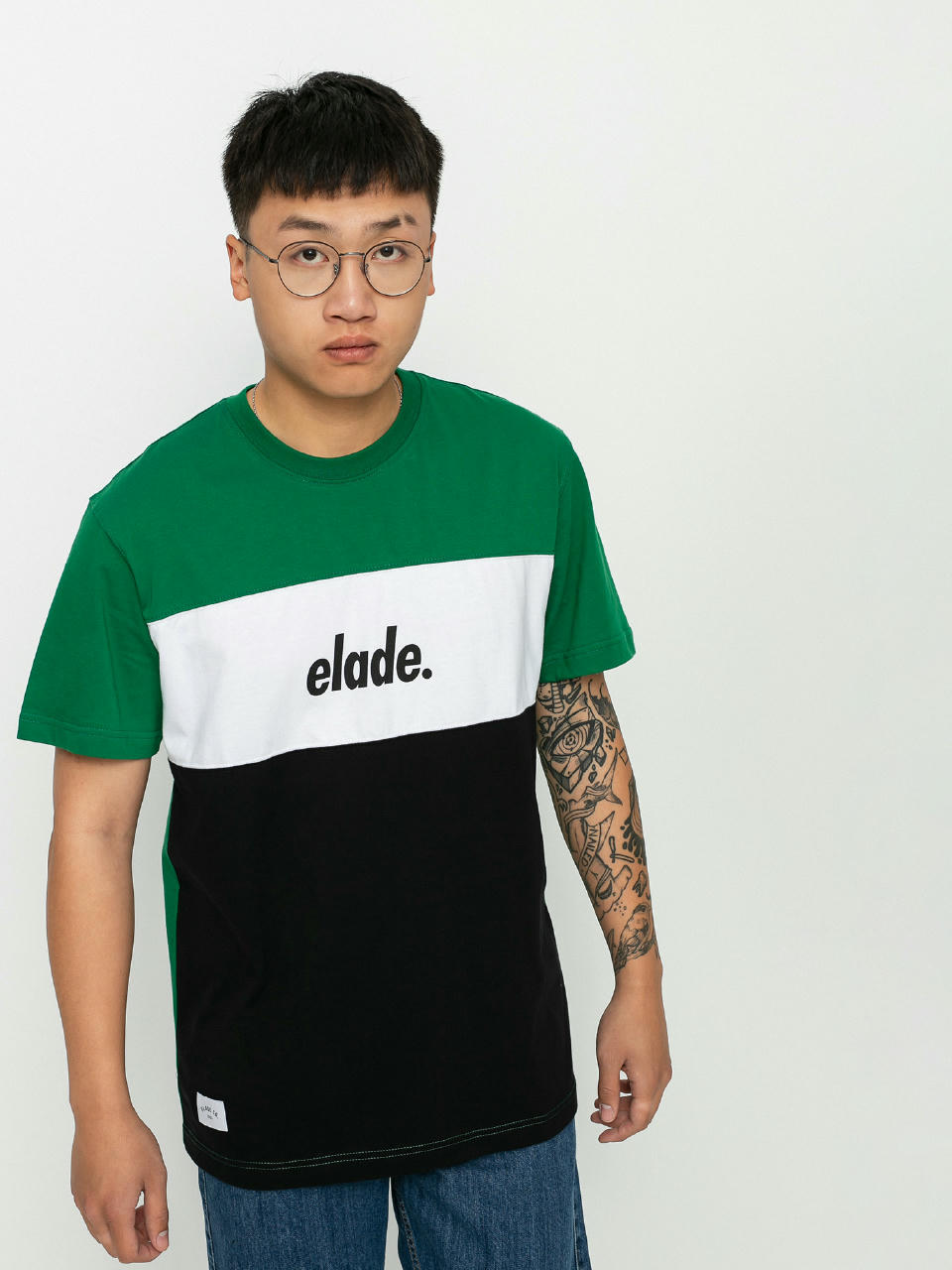 Elade Colour Block 2 T-shirt (green/white/black)