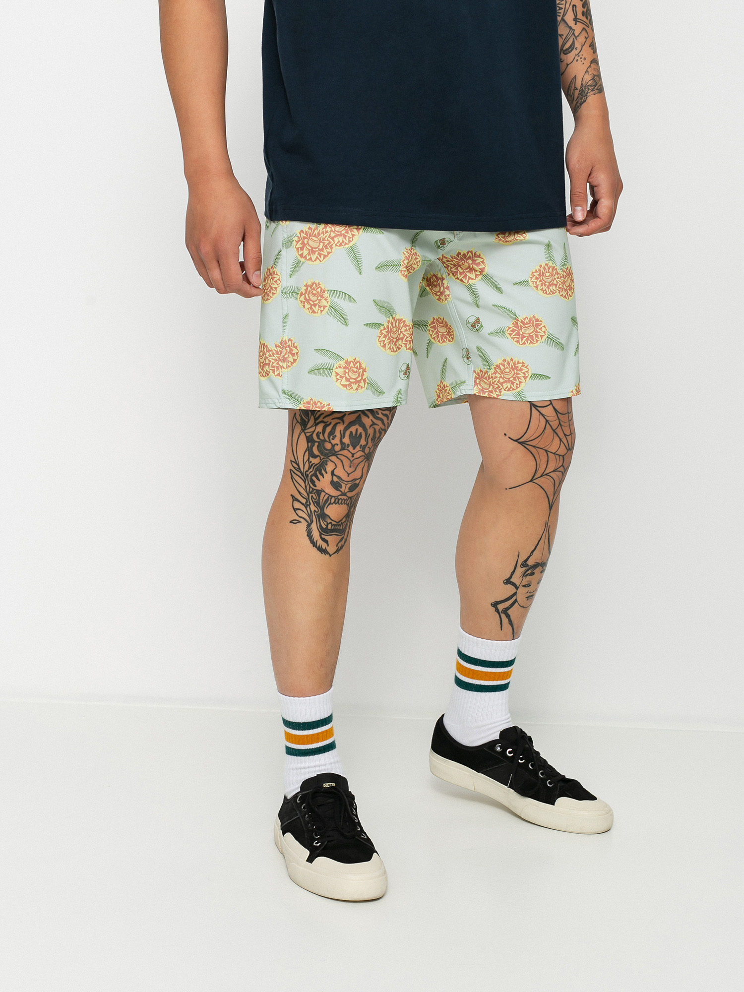 RVCA Luke P Floral Trunk Boardshorts (green tea)