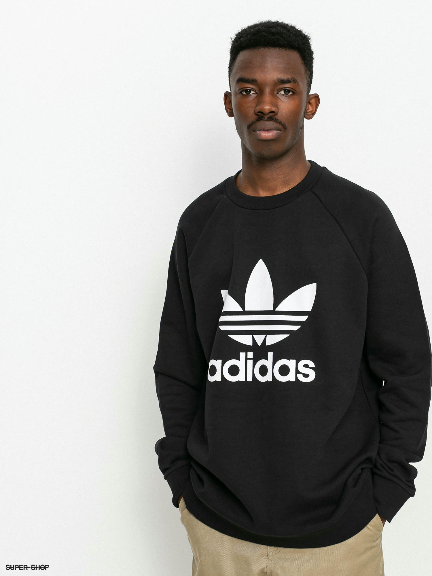 adidas originals trefoil hoodie white