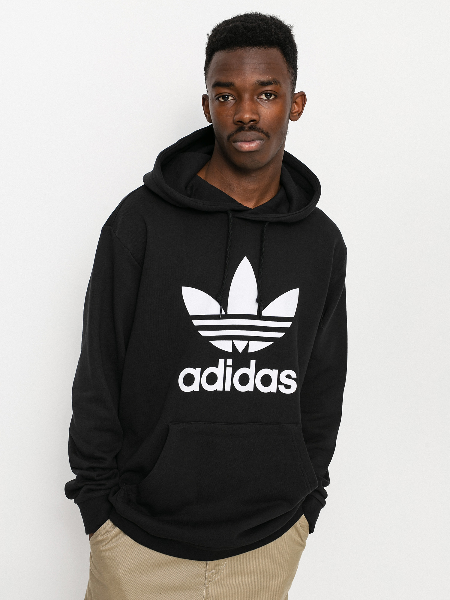 Adidas trefoil hoodie outlet white