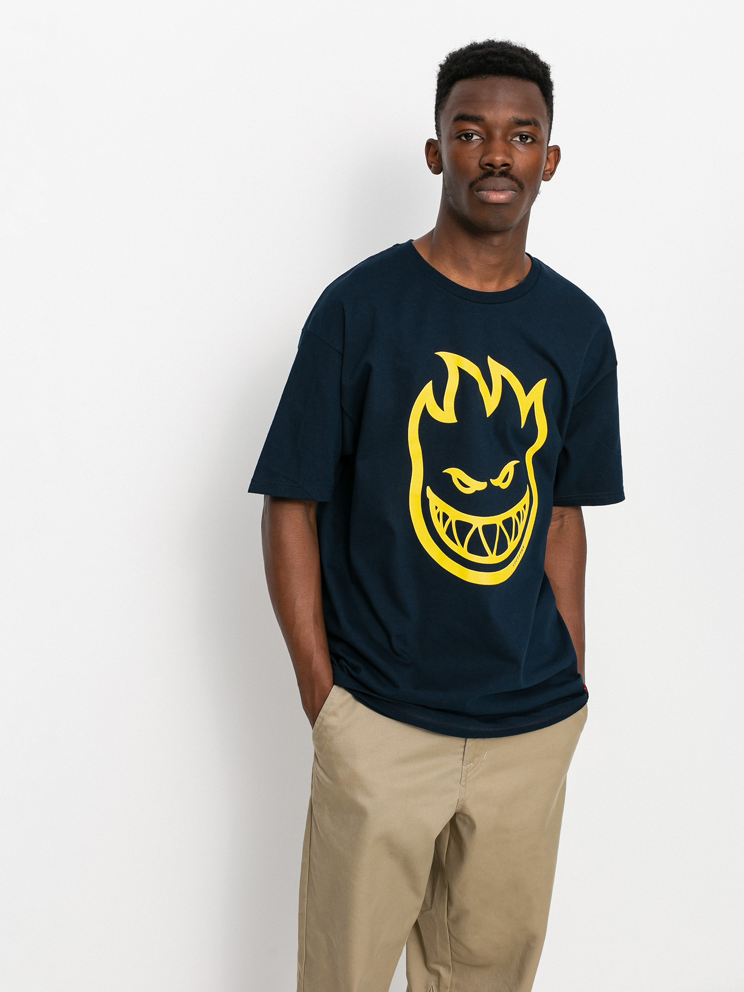 Spitfire Bighead T-shirt (navy/yellow)