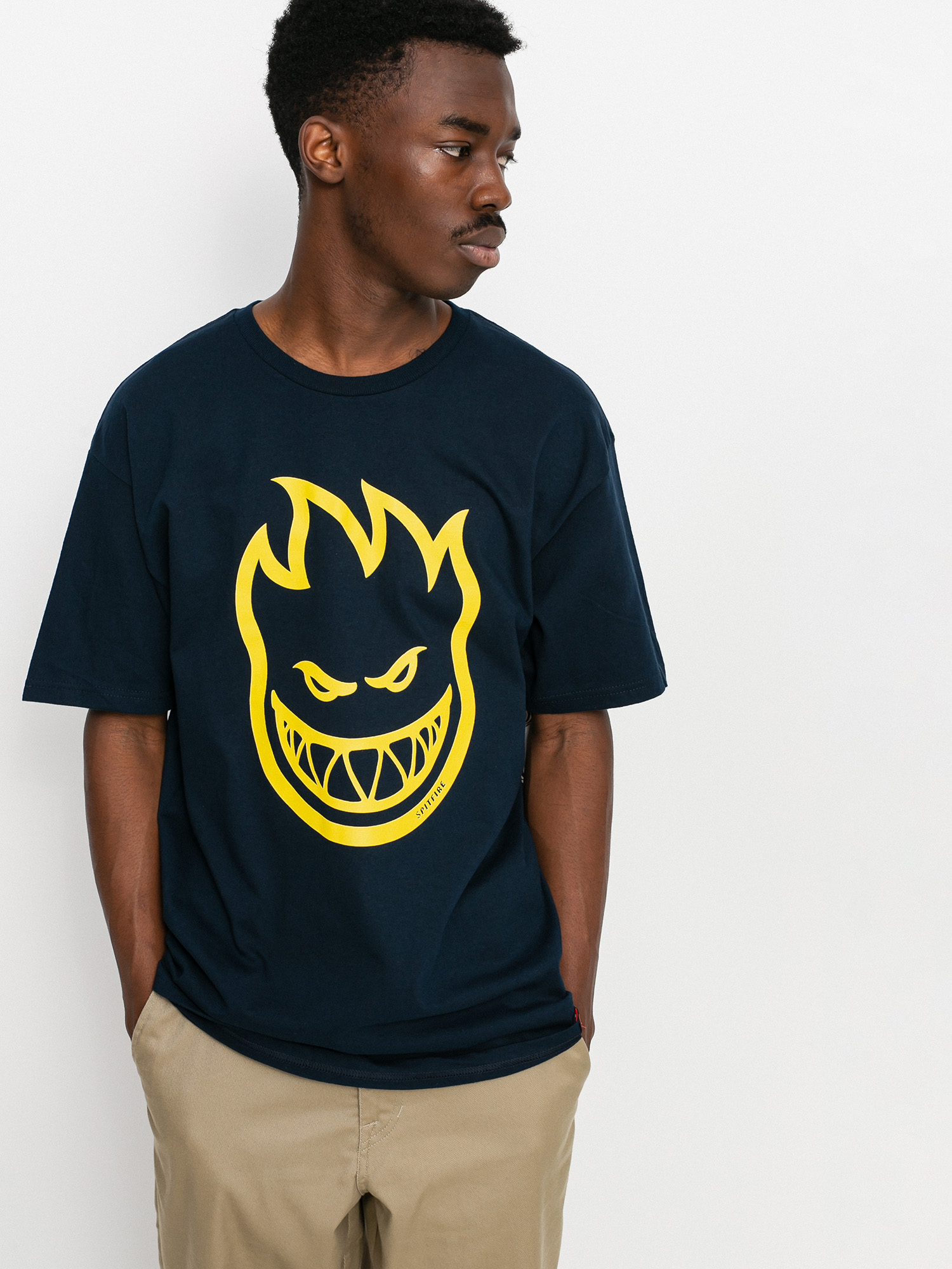 Spitfire Bighead T-shirt (navy/yellow)