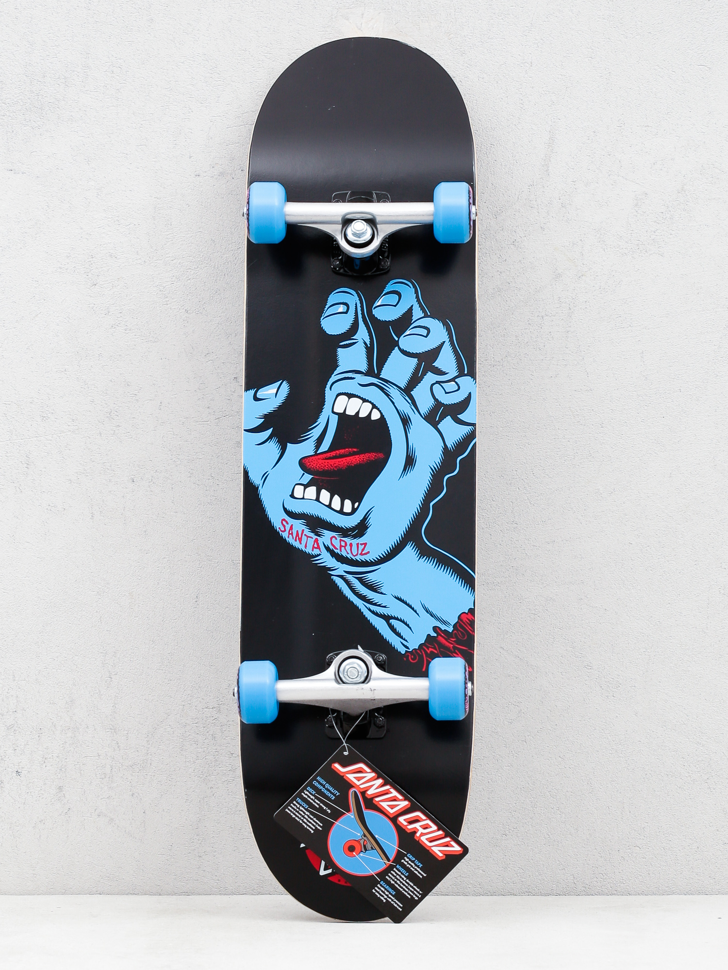 Santa Cruz Screaming Hand Full Sk8 Skateboard (black/blue)