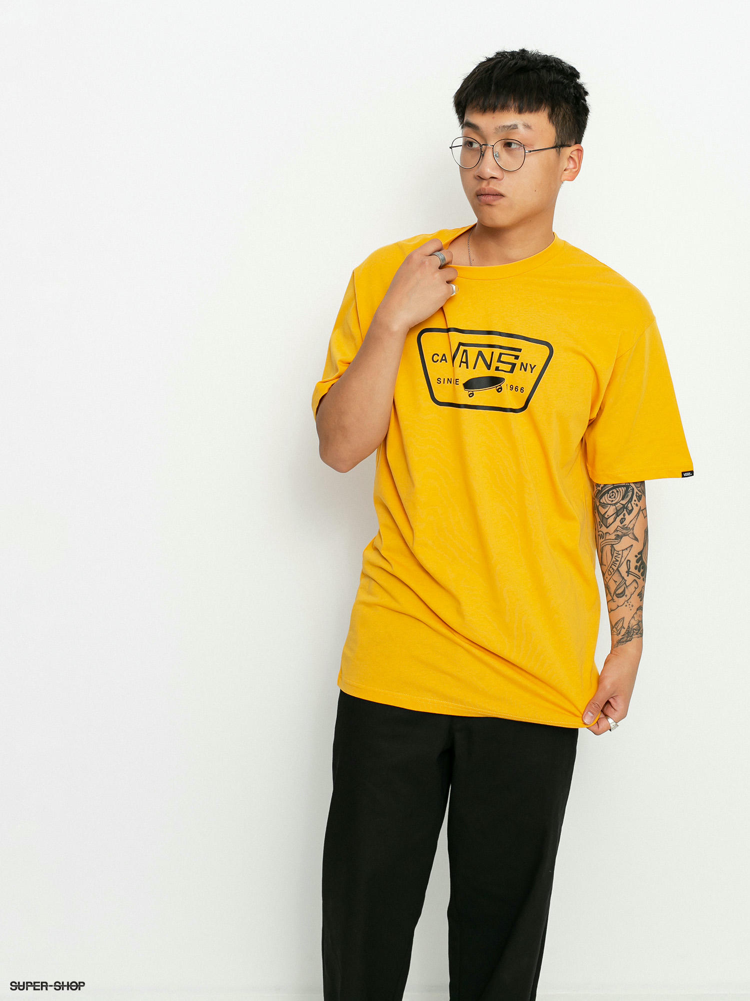 black and yellow vans shirt