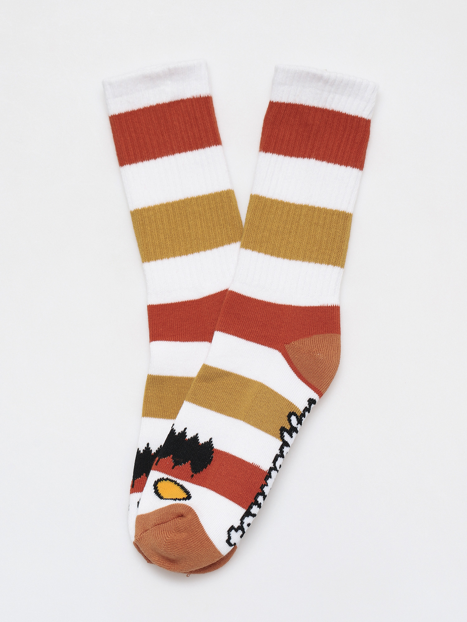 Toy Machine Monster Big Stripe Socks (white/brown)