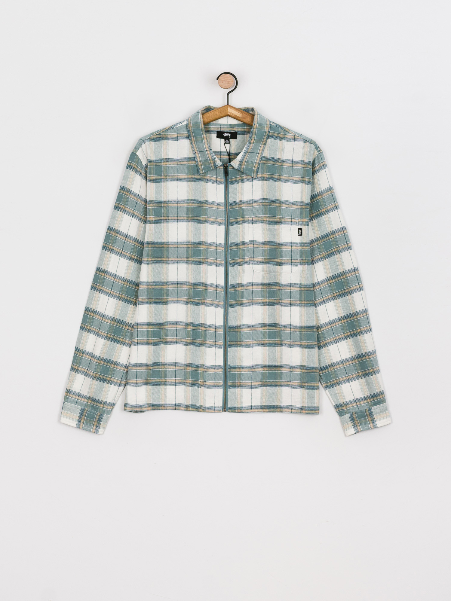 Stussy Heritage Plaid Zip Shirt (green)