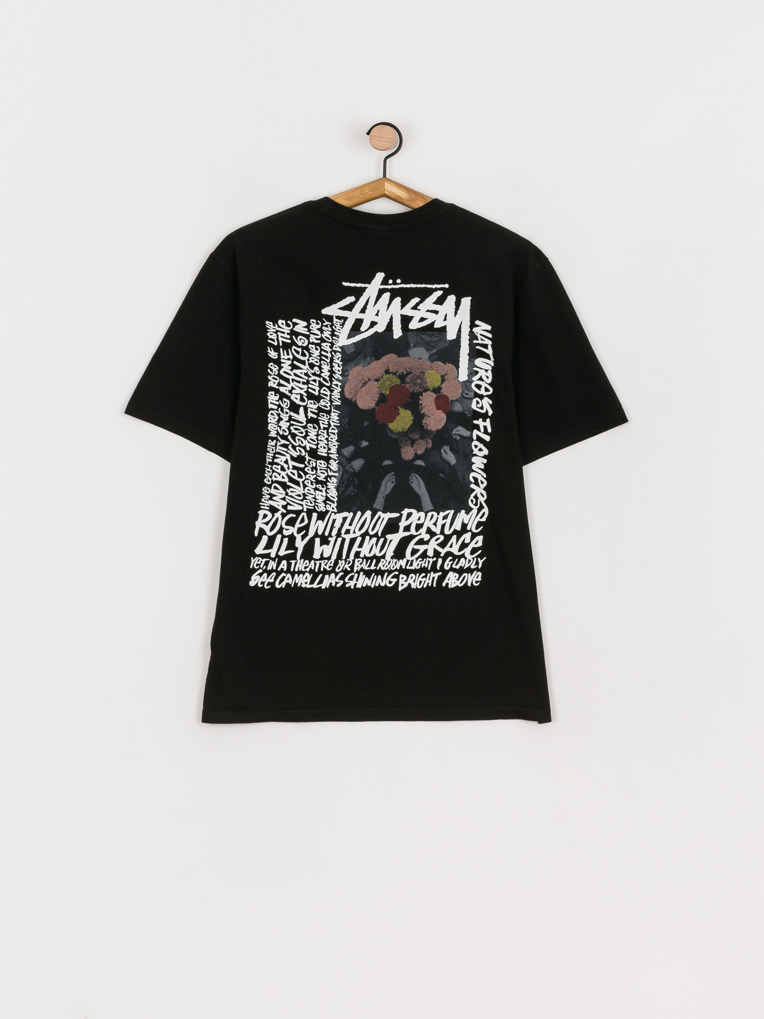 Stussy Camellias Pig. Dyed T-shirt - black (black) Stussy Camellias Pig. Dyed T-shirt - black (black)