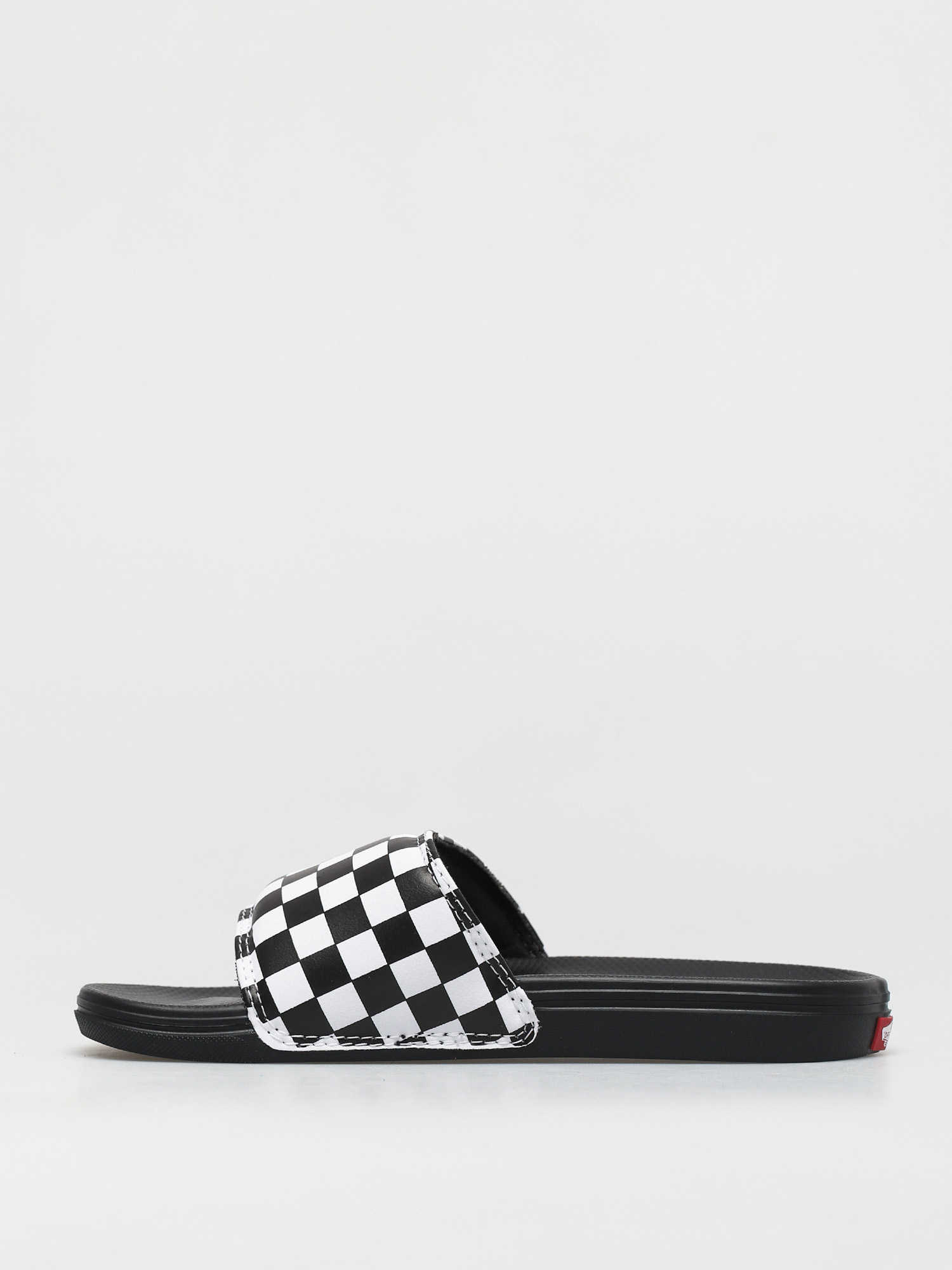 Black and white checkered vans slides online