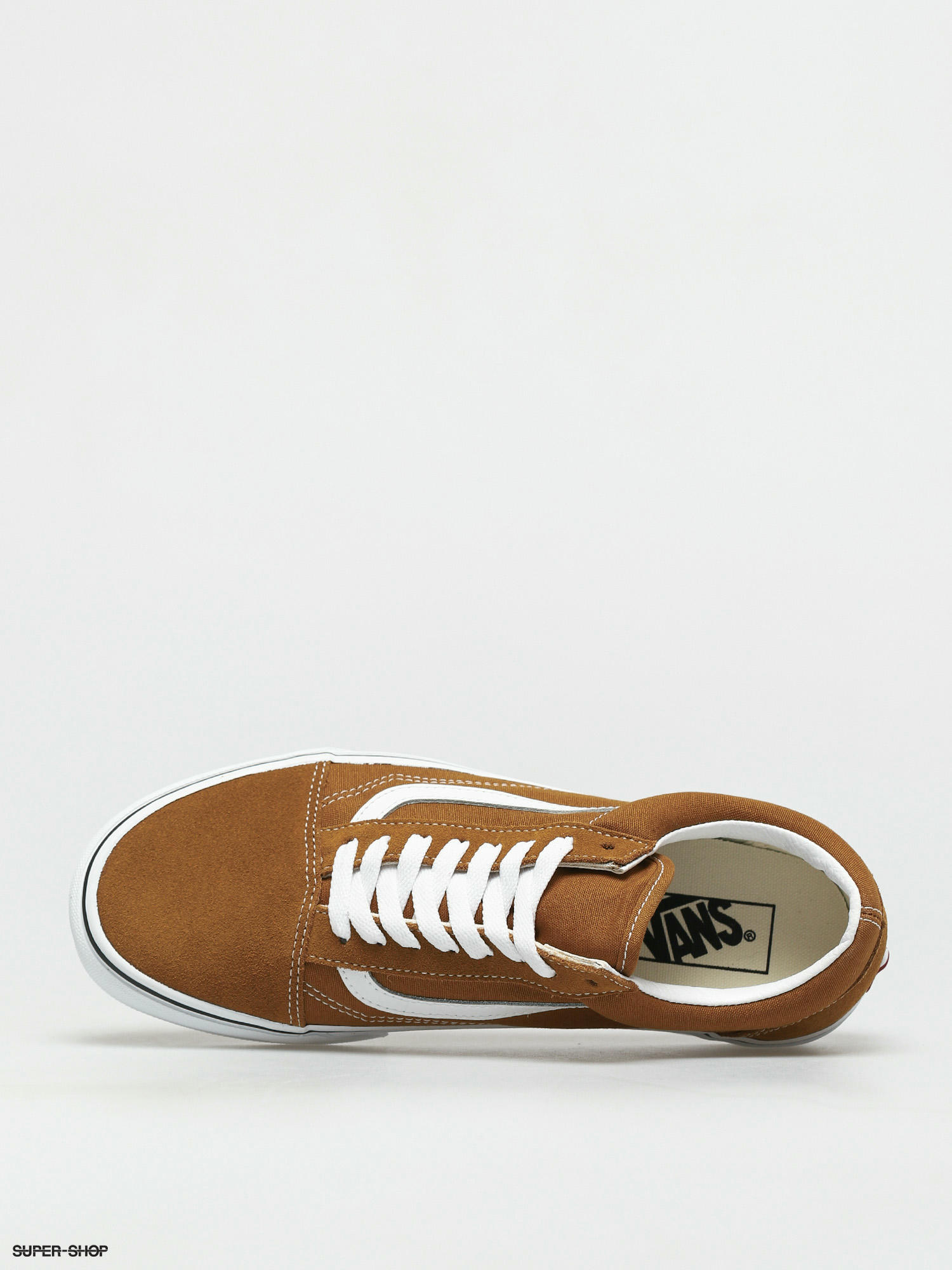 Vans leather brown true cheap white