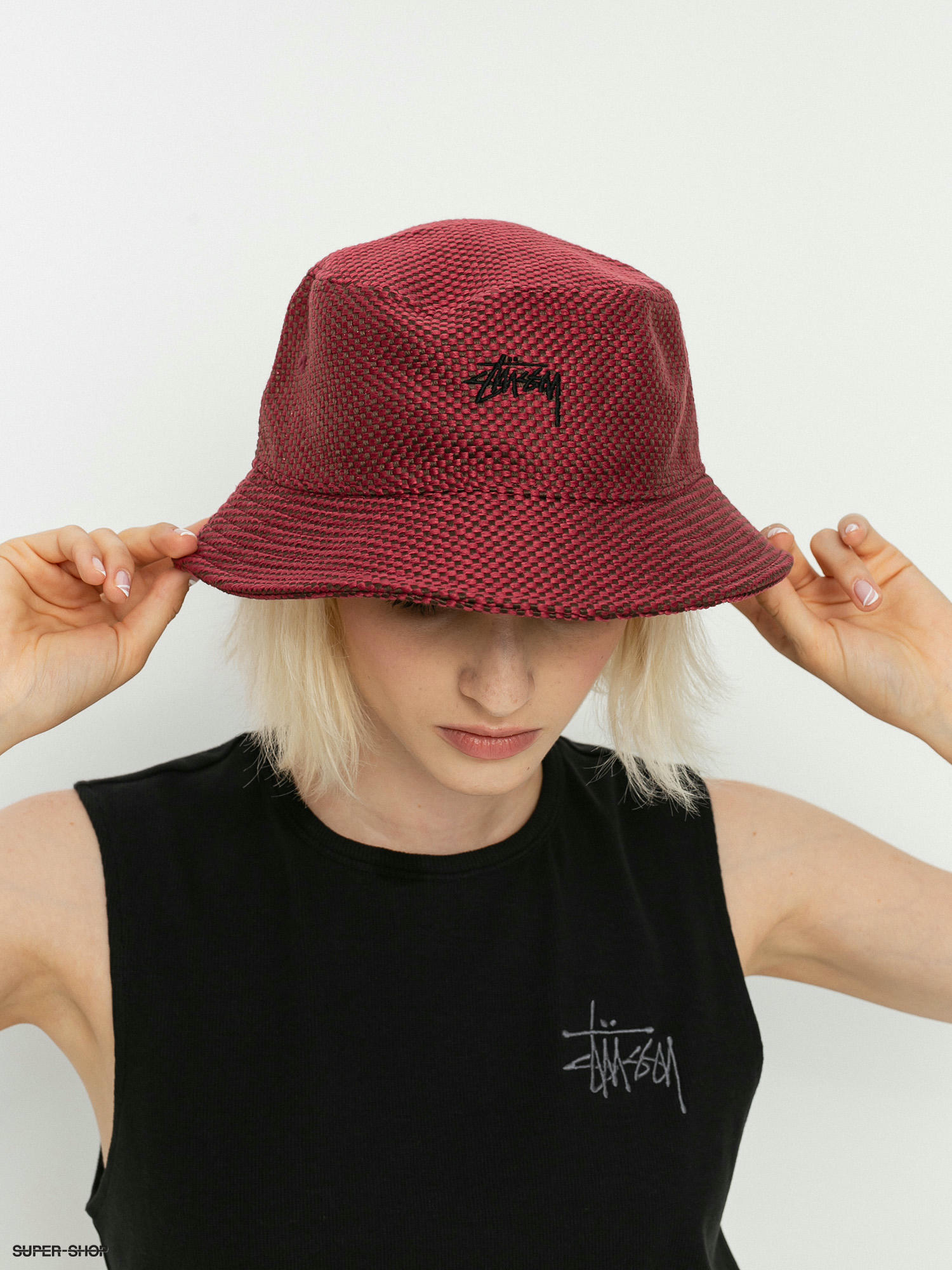 stussy jute weave bucket hat